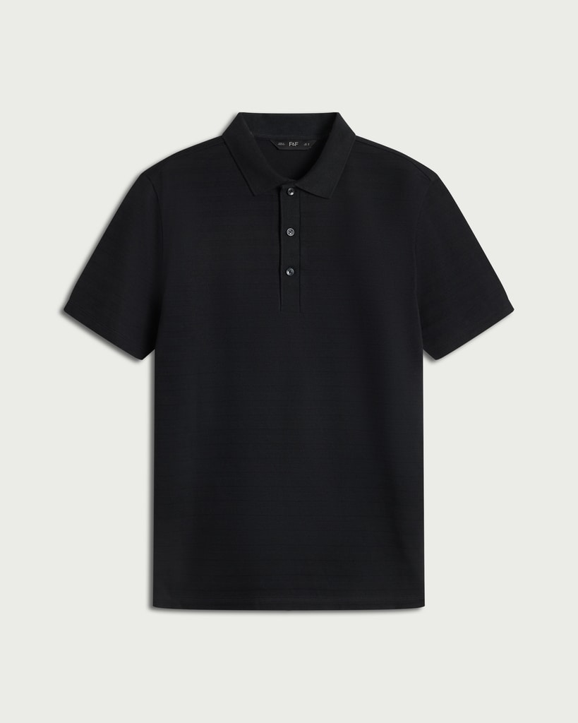 F&F Pure Cotton Short Sleeved Polo Shirt in Black thumbnail 4