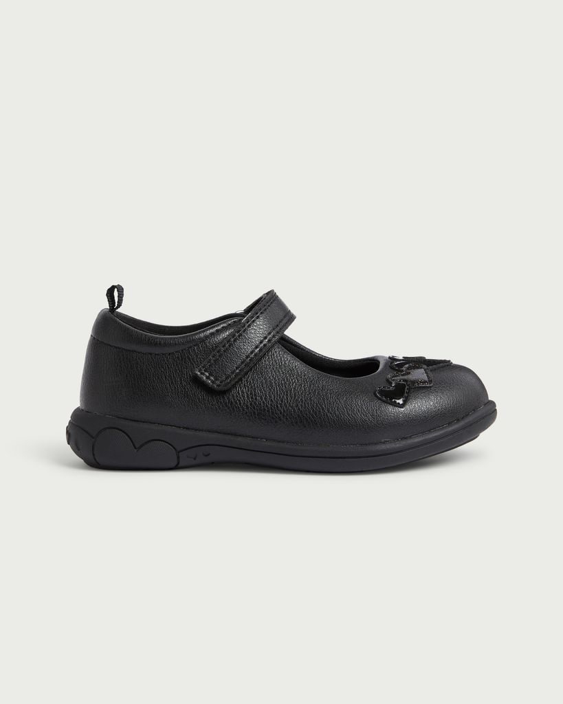F&F Girls Heart Embellished Mary Jane Shoes in Black