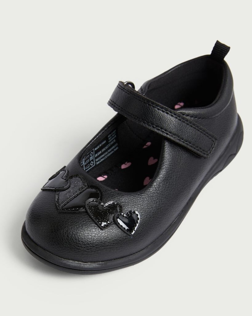 F&F Girls Heart Embellished Mary Jane Shoes in Black thumbnail 3