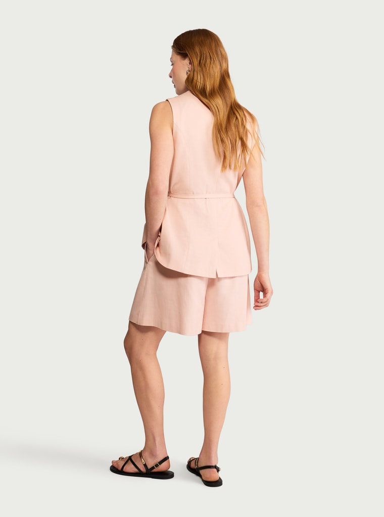 F&F Lyocell Blend Belted Co-ord Waistcoat in Pink thumbnail 3