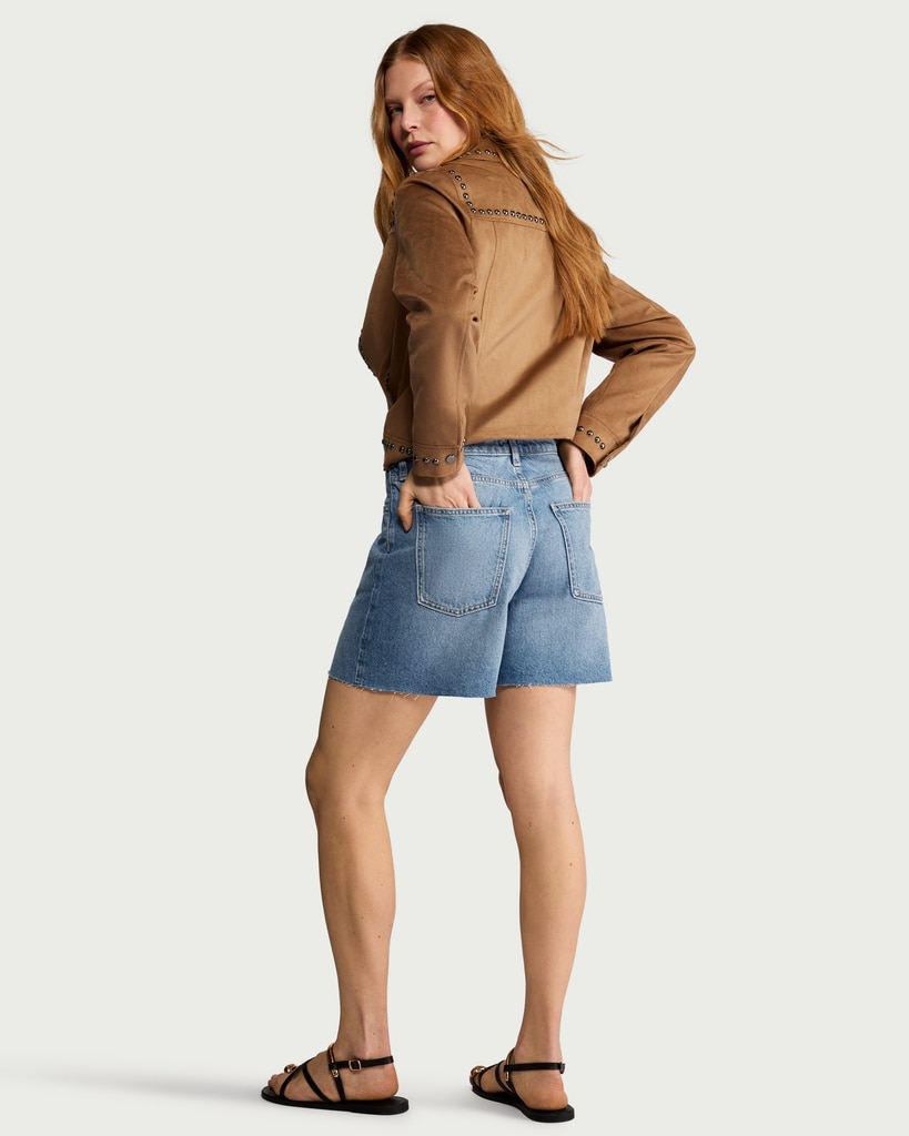 F&F Pure Cotton Denim Shorts in Blue thumbnail 3