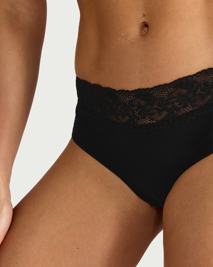 F&F 5-Pack Cotton Rich Lace Waist Briefs in Multi thumbnail 3