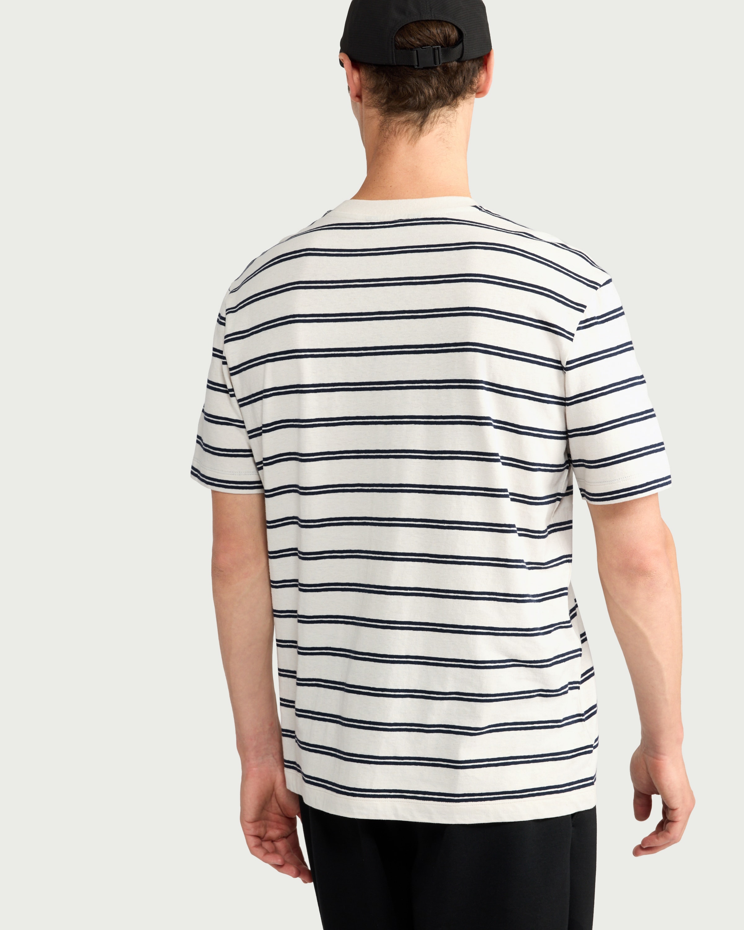 The F&F Edit Linen Rich Striped T-Shirt in Ecru thumbnail 3