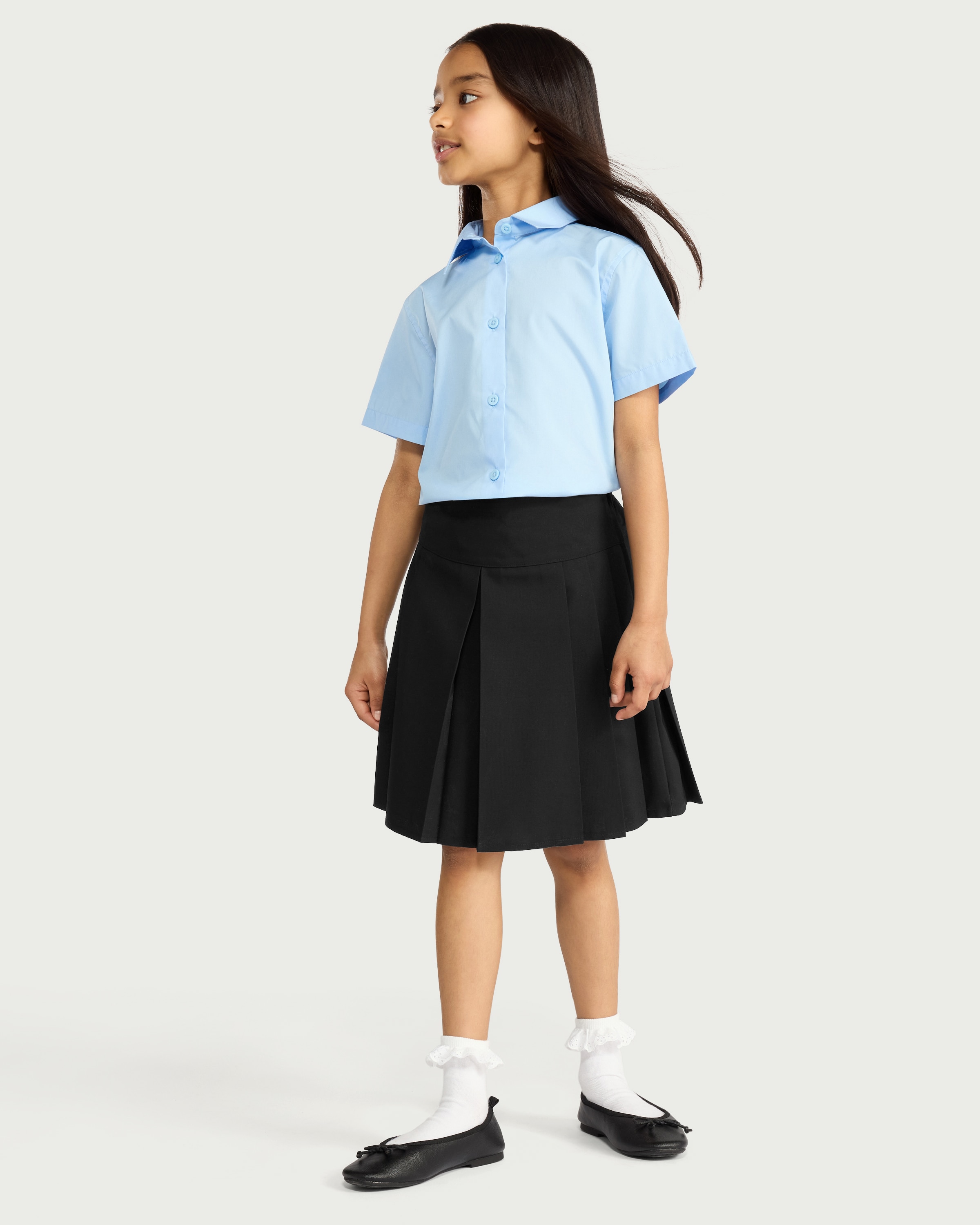 F&F School Girls 2-Pack Pleated Kilt Skirts in Black