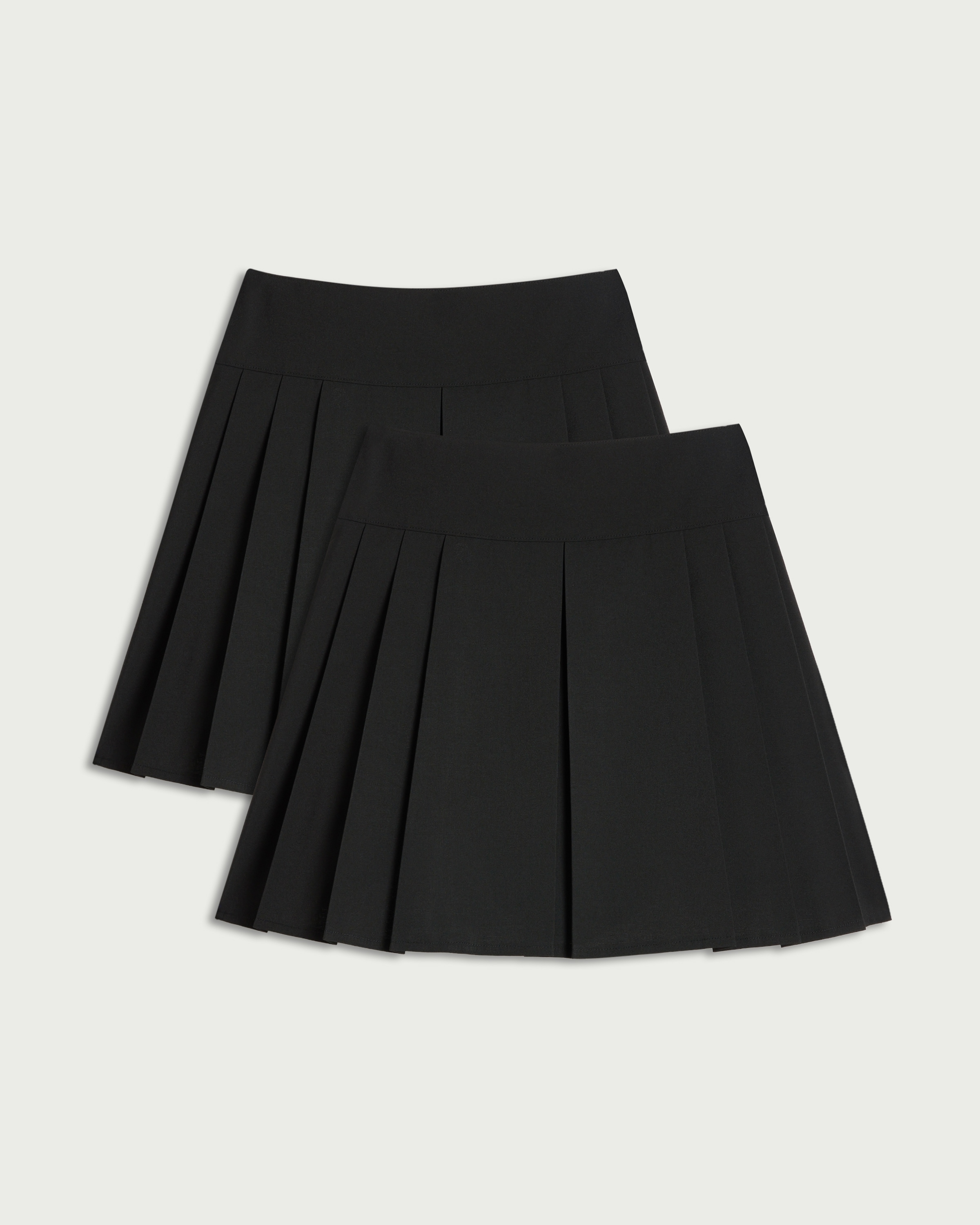 F&F School Girls 2-Pack Pleated Kilt Skirts in Black thumbnail 4