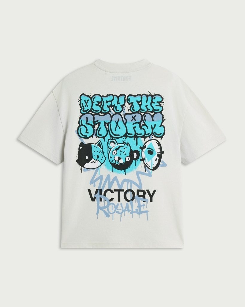 Fortnite Pure Cotton Where We Droppin' T-Shirt in Cream thumbnail 4