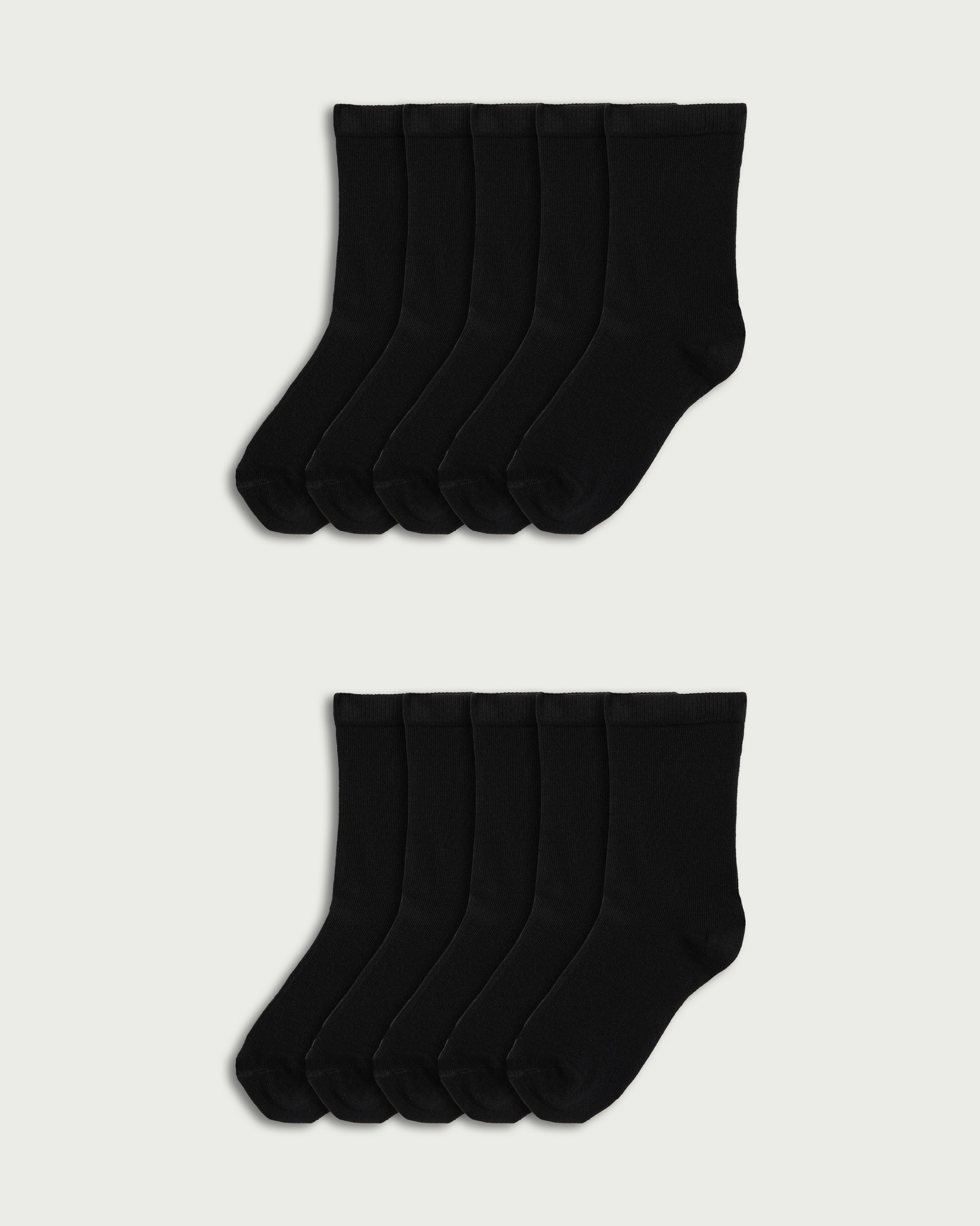F&F Boys 10-Pack Cotton Rich Ankle Socks in Black