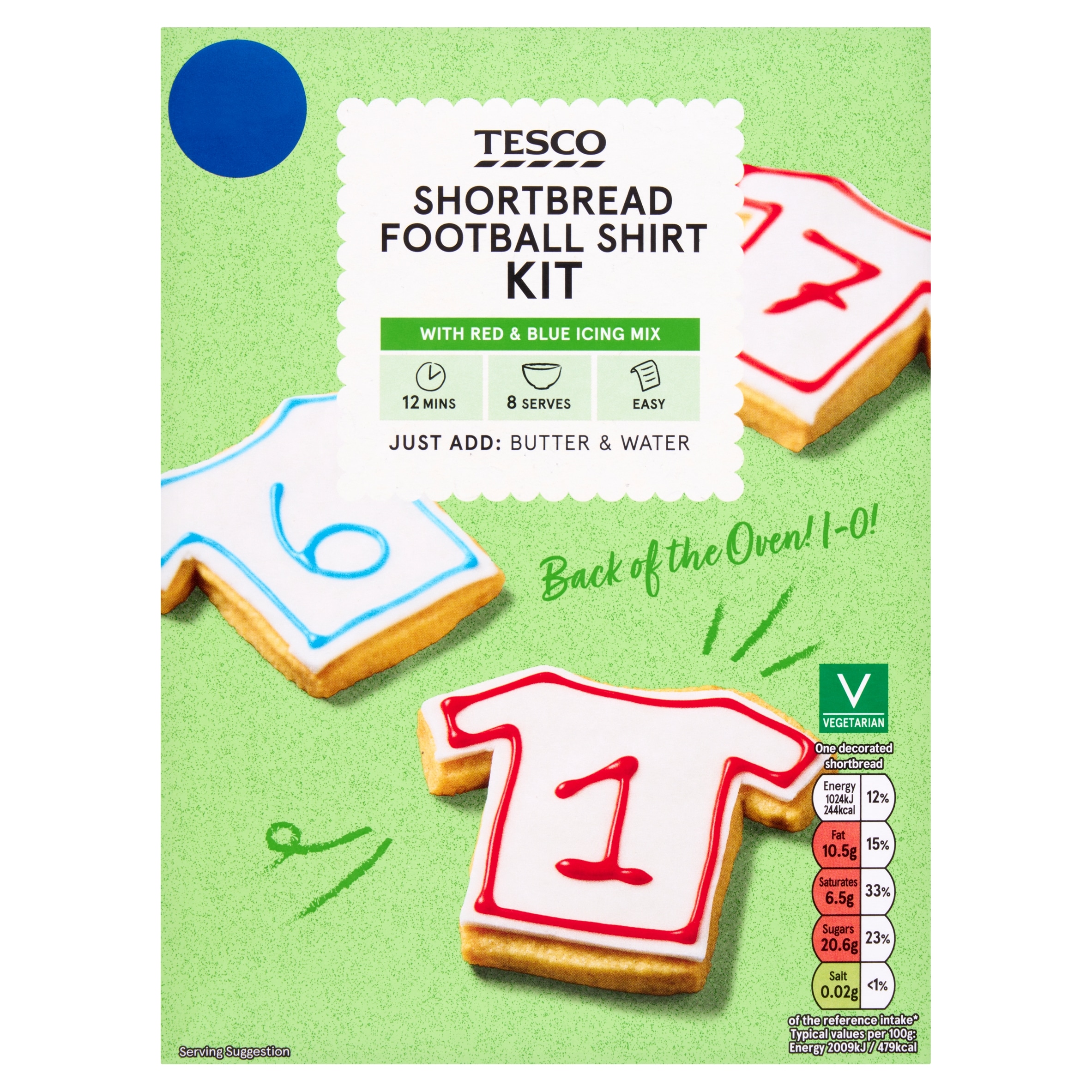Tesco Shortbread Football Shirt Kit 380g