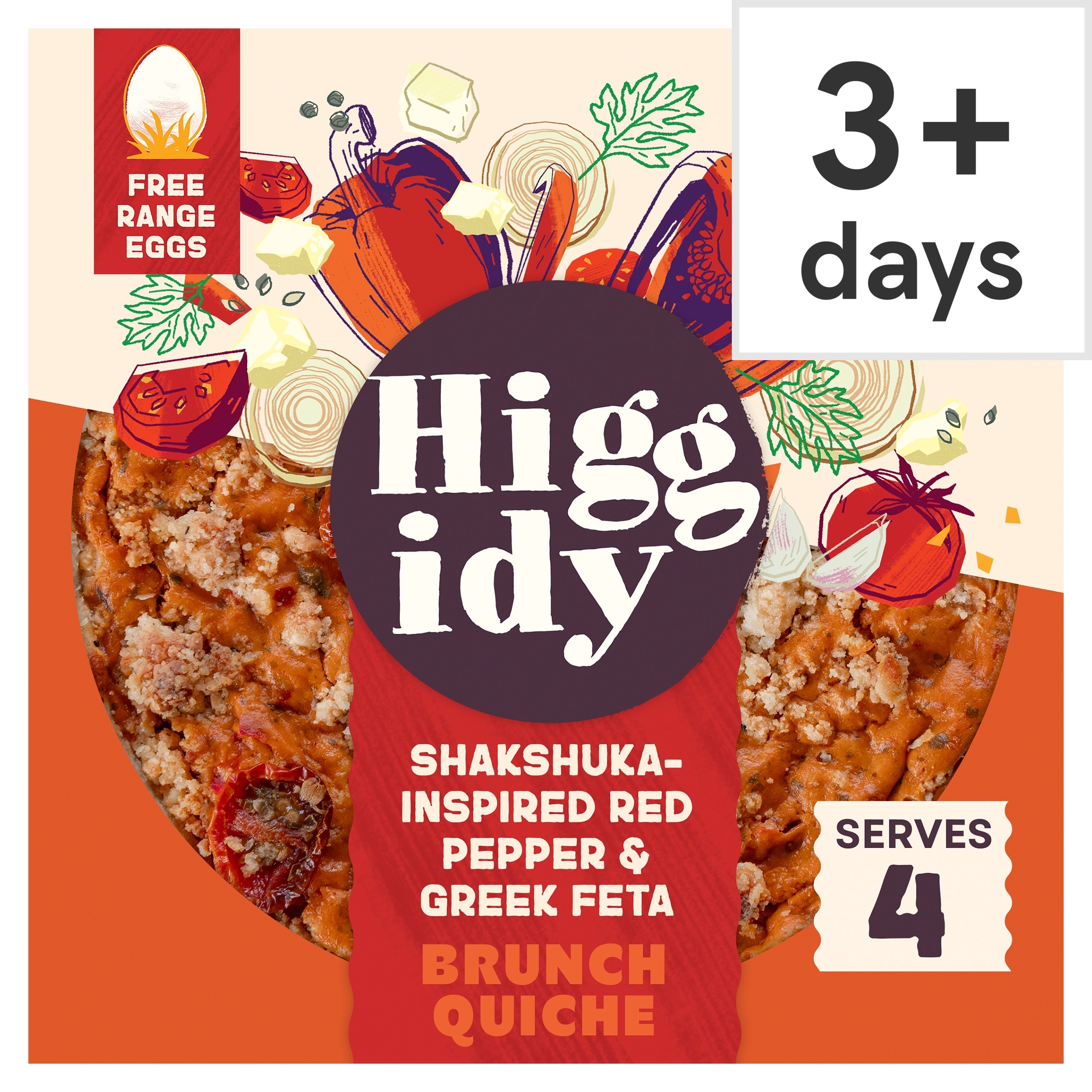 Higgidy Shakshuka Inspired Red Pepper & Greek Feta Brunch Quiche 400g