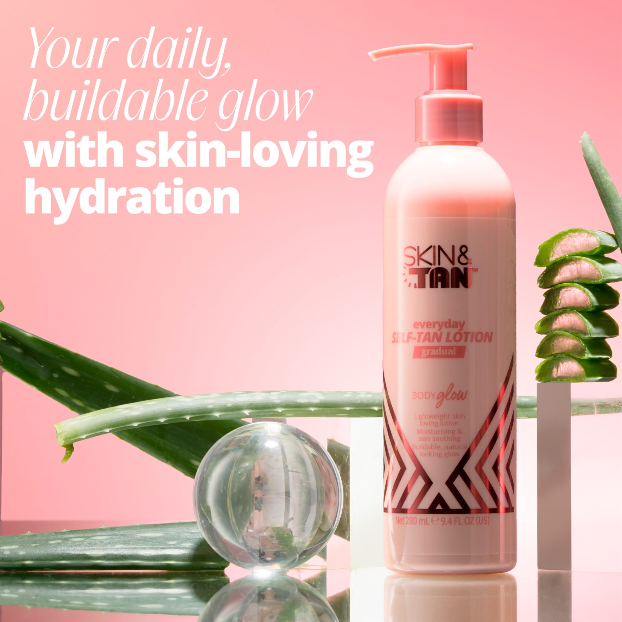 SKIN & TAN Body Glow Gradual Everyday Self-Tan Lotion 280ml thumbnail 5