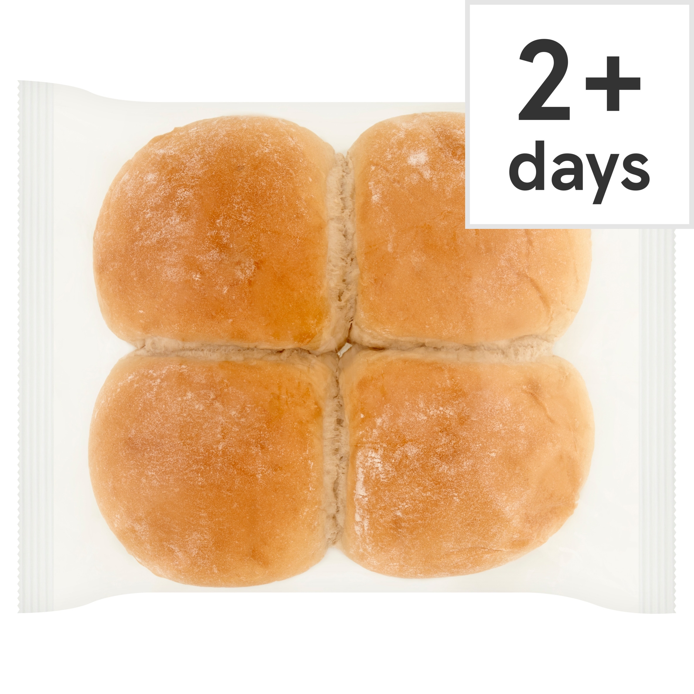 Tesco White Large Baps 4 Pack