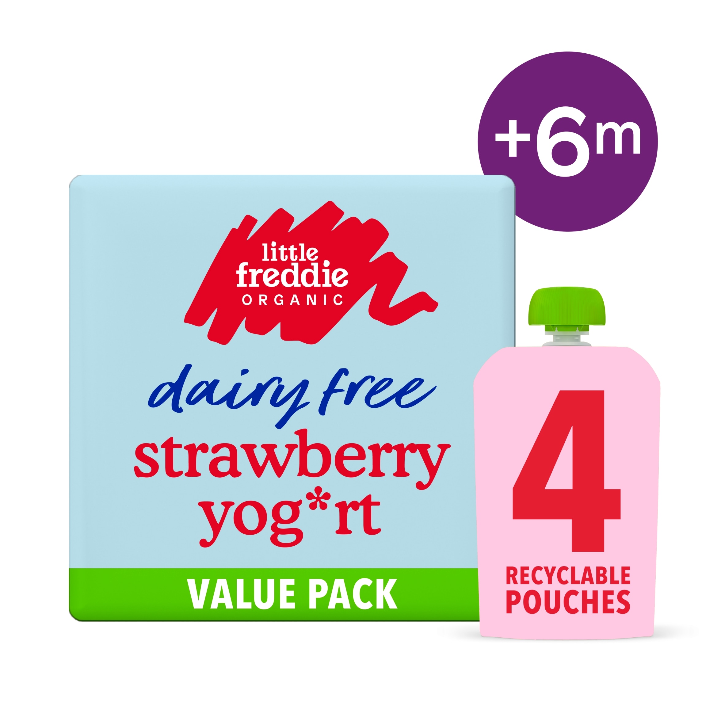 Little Freddie Organic Dairy Free Strawberry Coconut Yoghurt 4X90g thumbnail 2