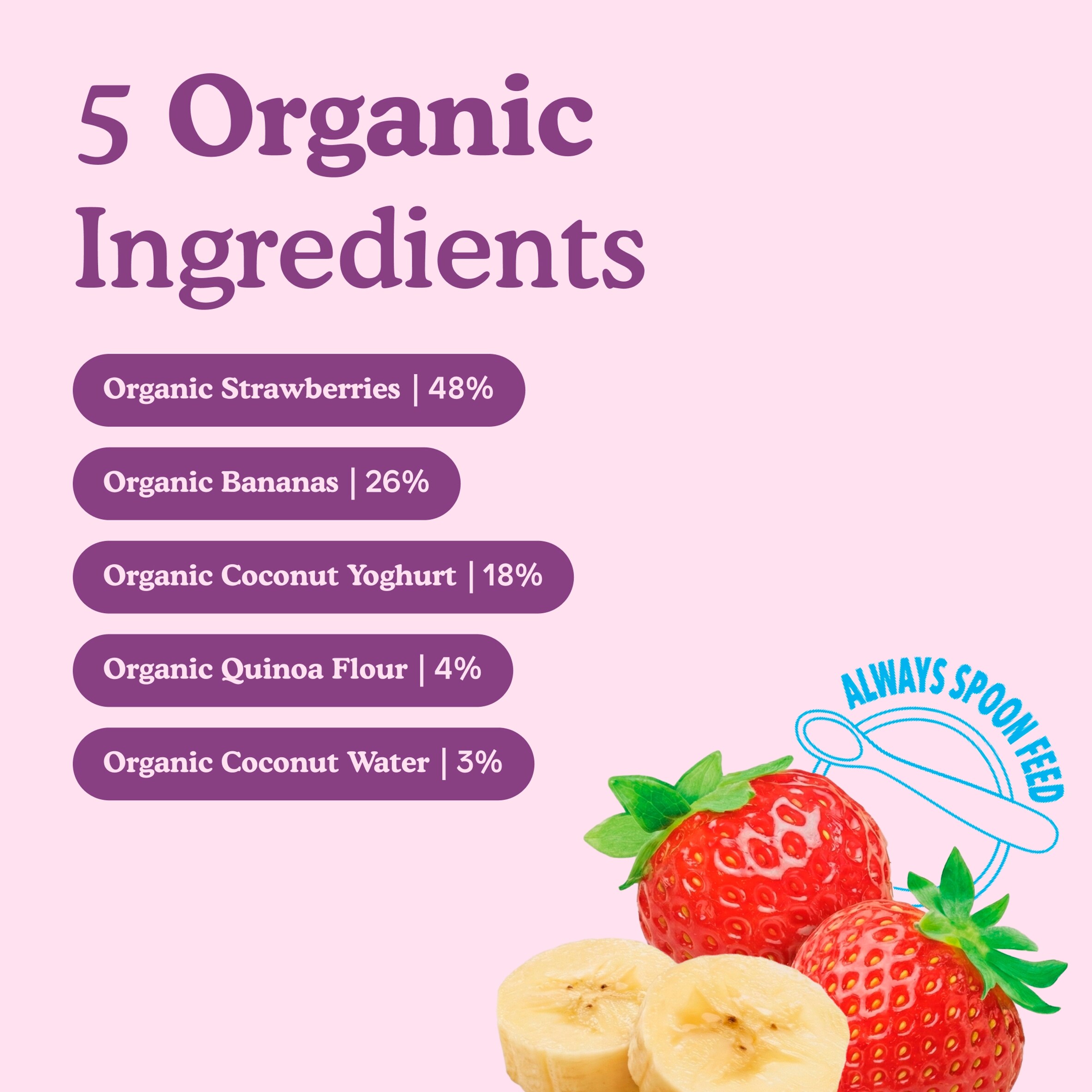 Little Freddie Organic Dairy Free Strawberry Coconut Yoghurt 4X90g thumbnail 3