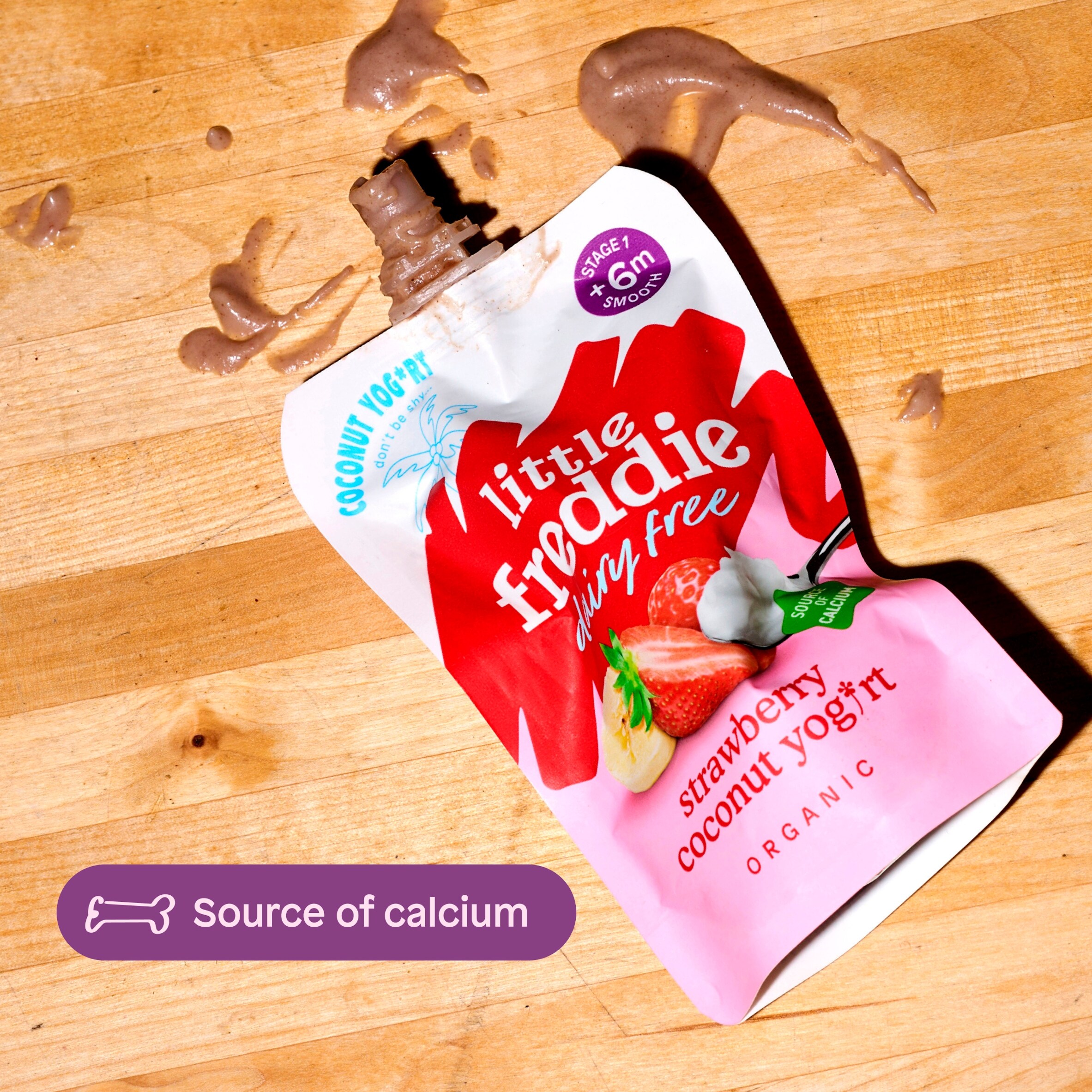 Little Freddie Organic Dairy Free Strawberry Coconut Yoghurt 4X90g thumbnail 5