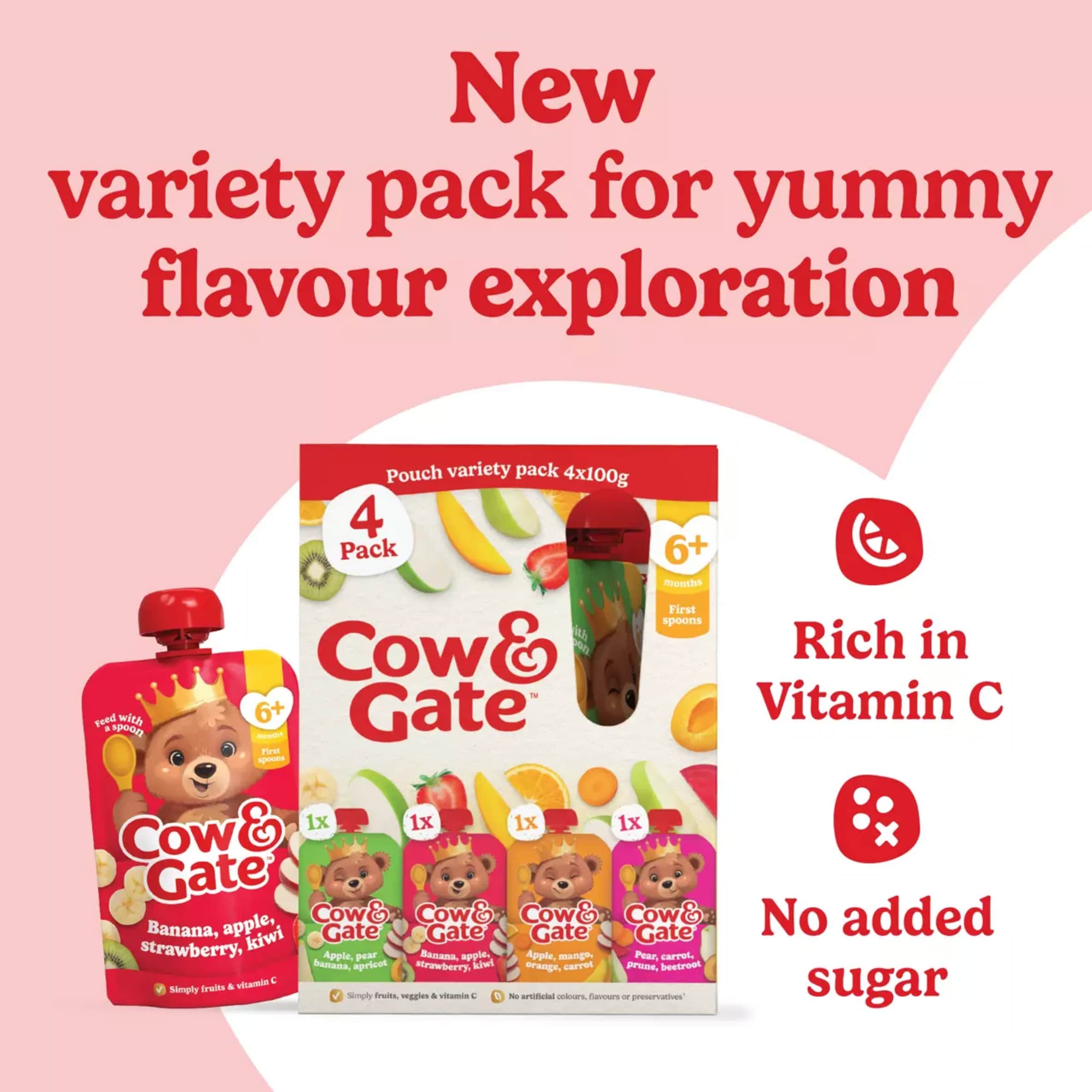 Cow & Gate Pouch Mixed variety pack 4x100g thumbnail 2