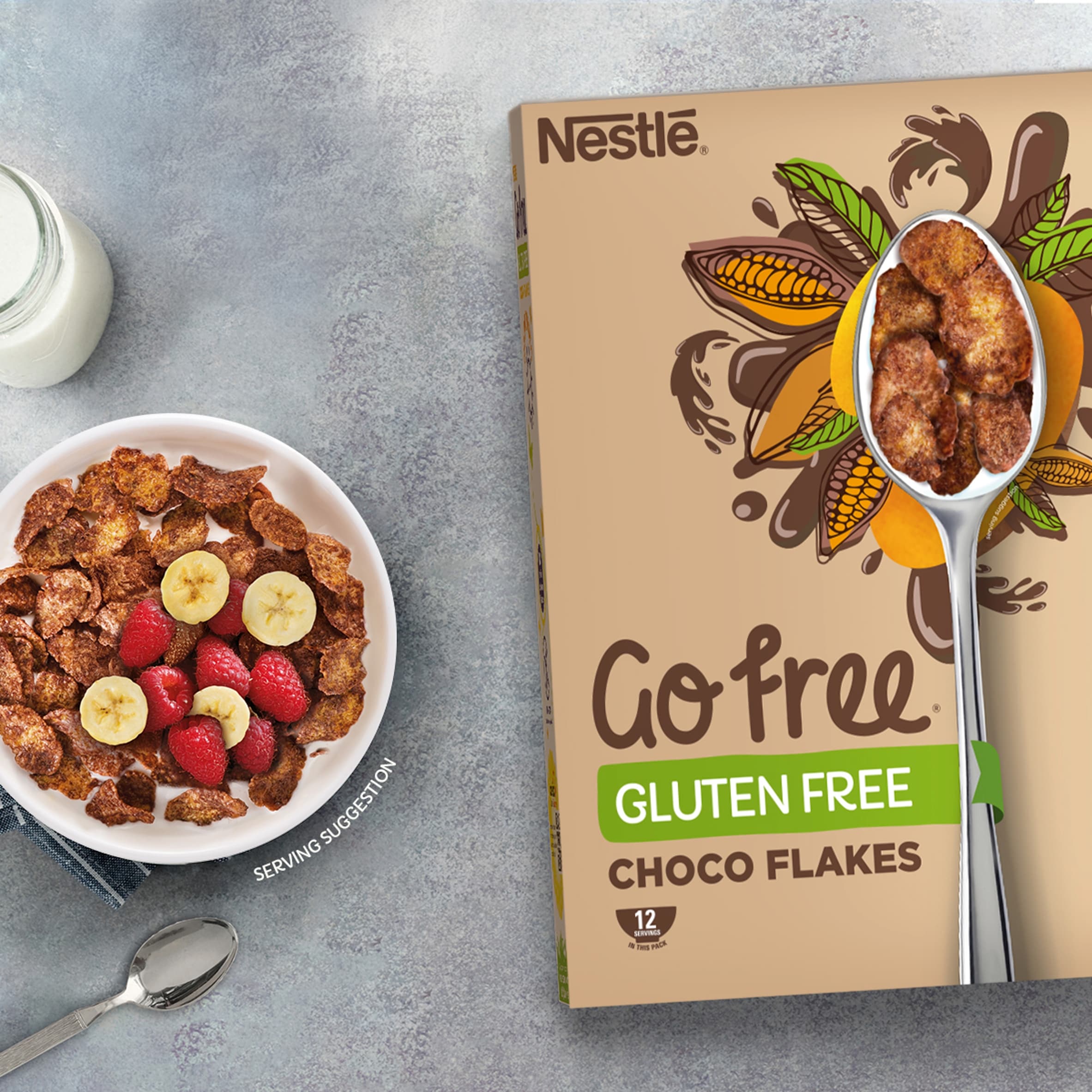 Nestle Go Free Choco Flakes Gluten Free Cereal 375G thumbnail 2