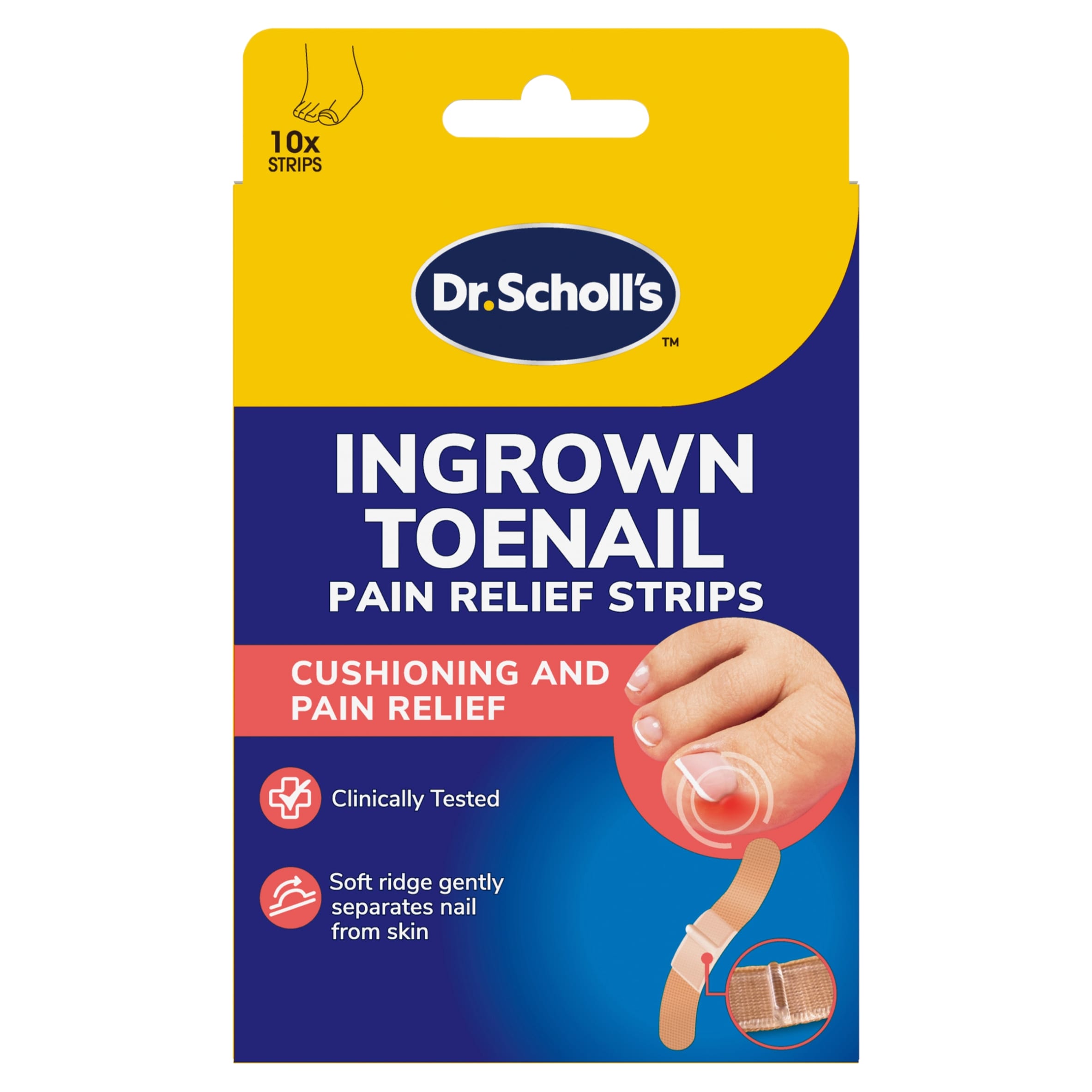 Dr.Scholl's INGROWN TOENAIL PAIN RELIEF STRIPS 10 STRIPS