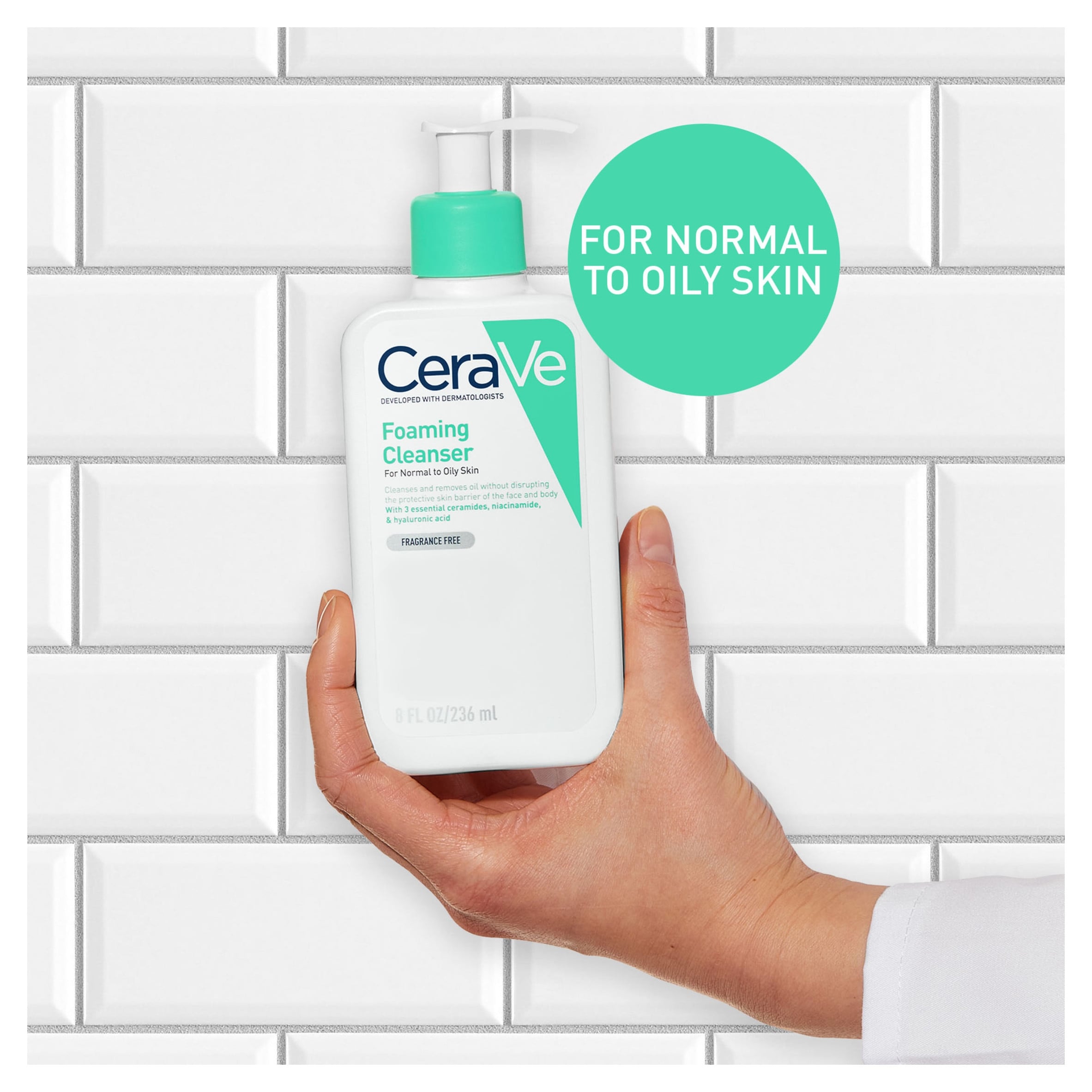 CeraVe Foaming Cleanser with Niacinamide for Normal to Oily Skin 236ml thumbnail 2
