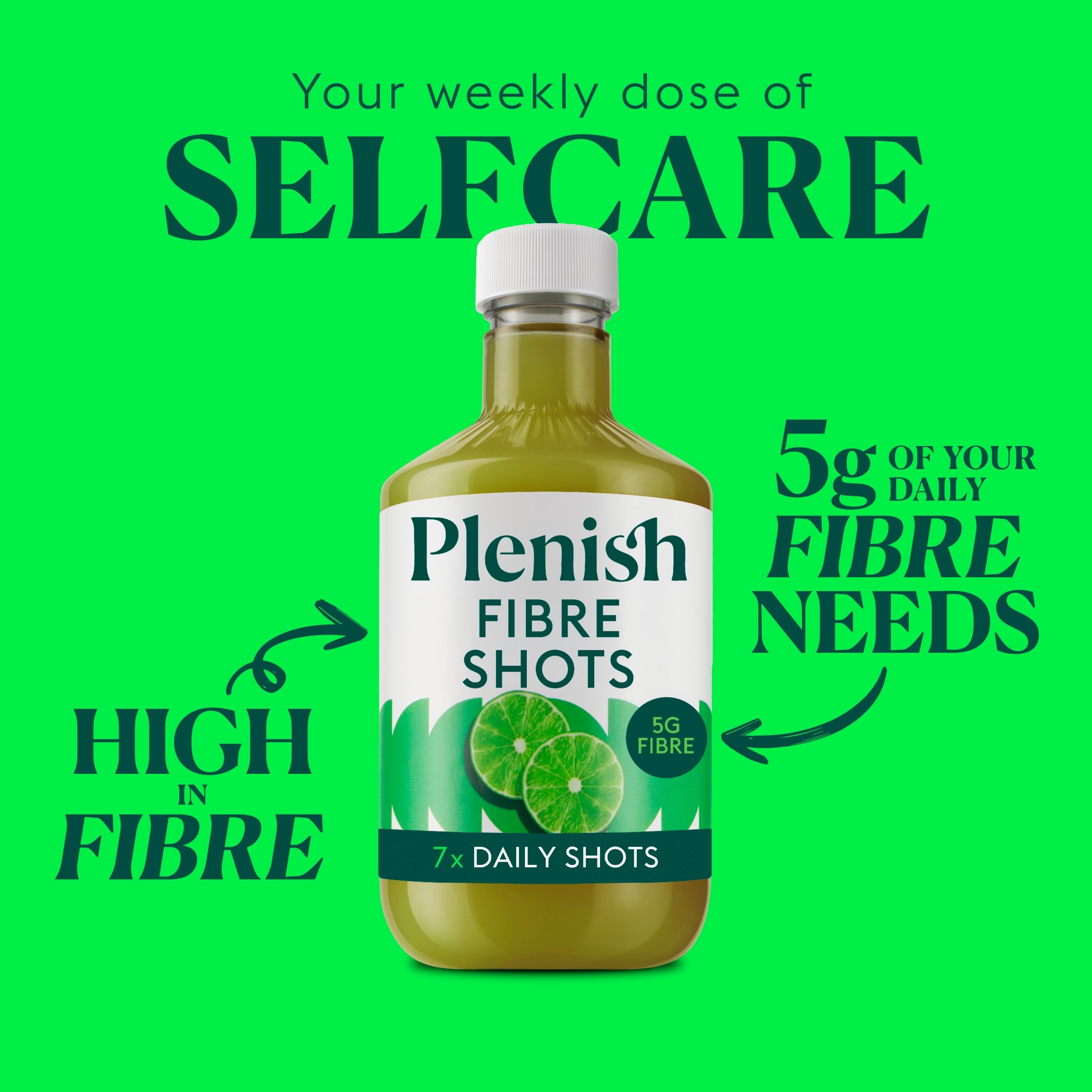 Plenish Fibre Dosing Bottle with Ginger, Lime & Mint 7x Shots 420ml thumbnail 2