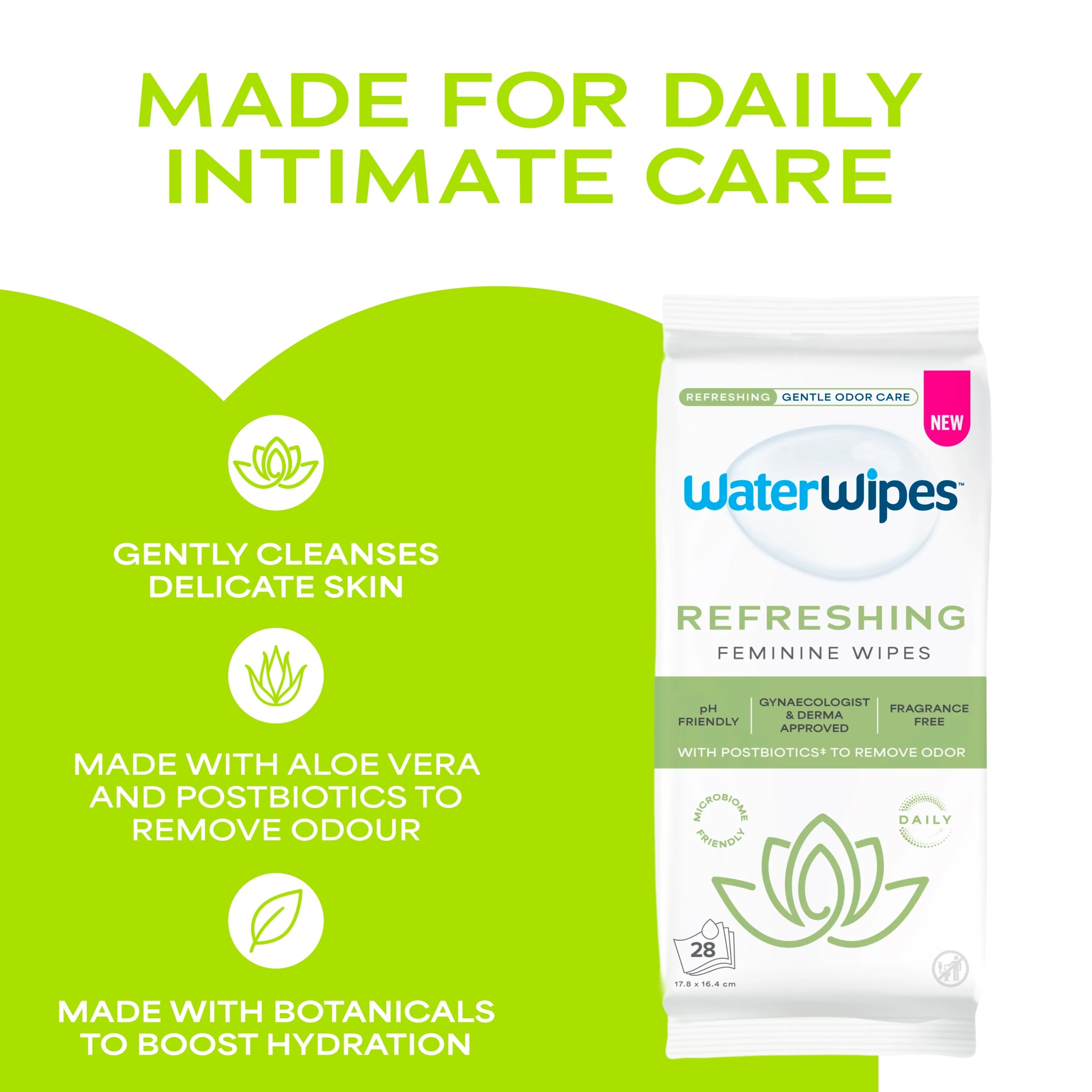 WaterWipes Feminine Care Refreshing Wipes 28 Wipes thumbnail 2