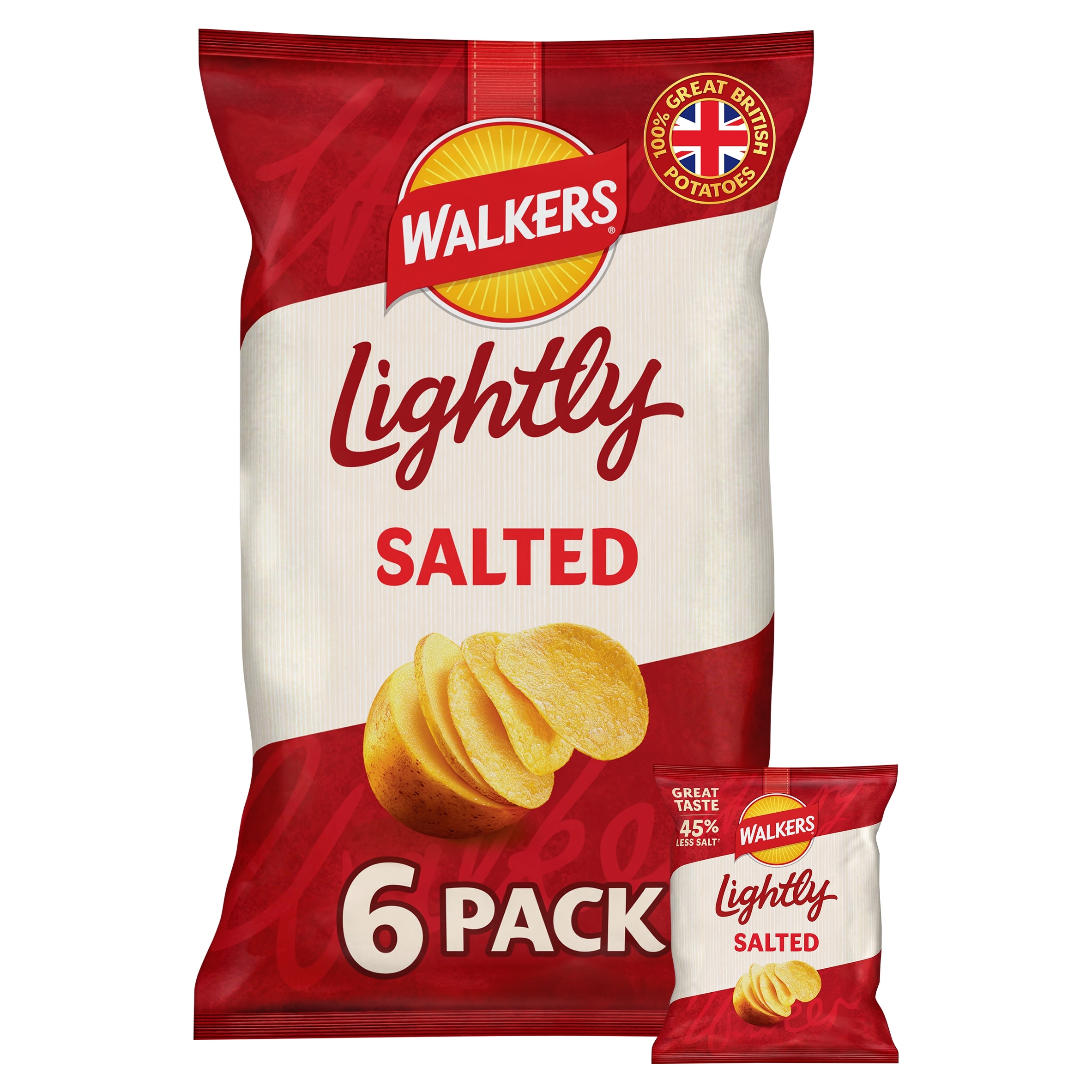 Walkers Lightly Salted 6x25g