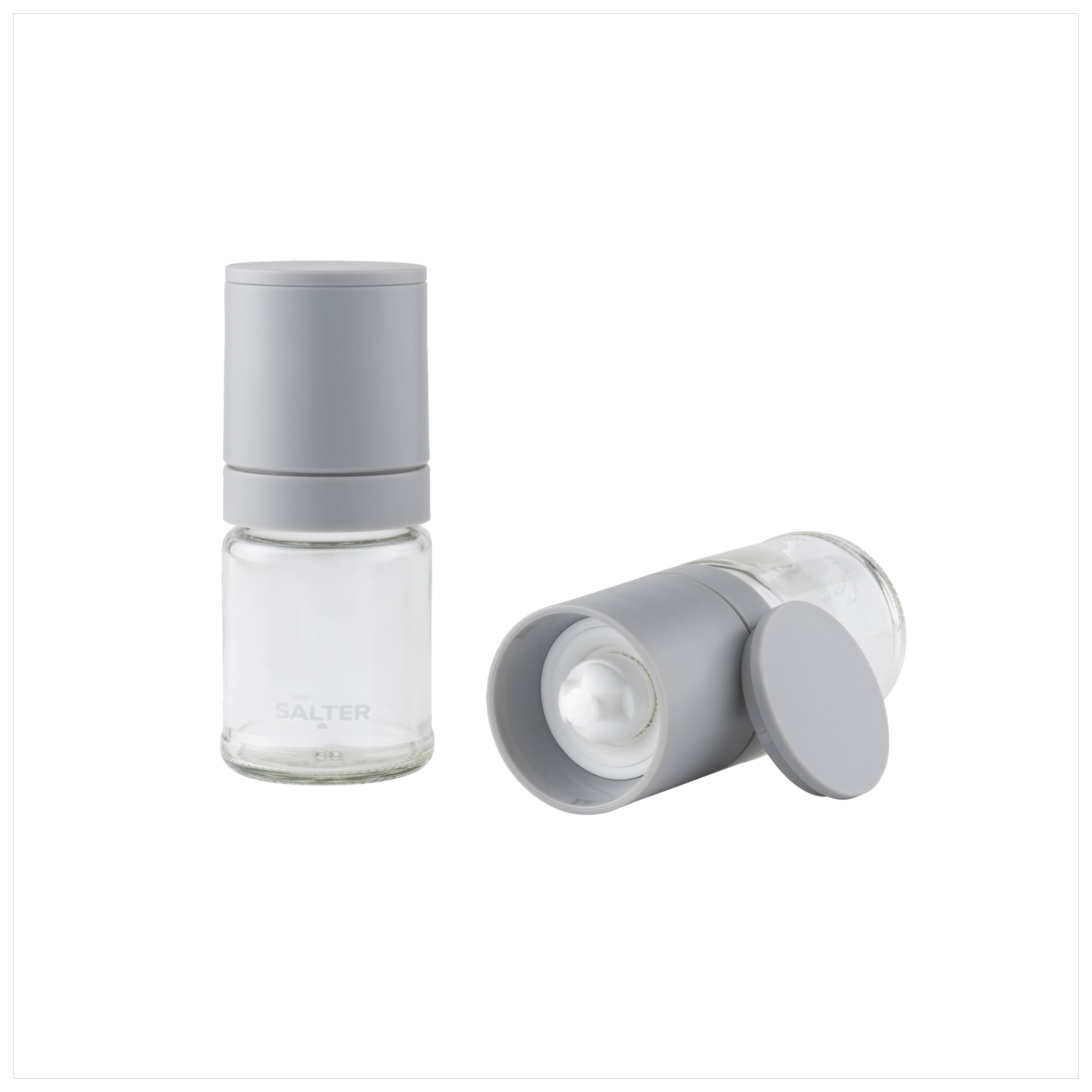 Salter Grey Glass Salt & Pepper Mill Set thumbnail 2