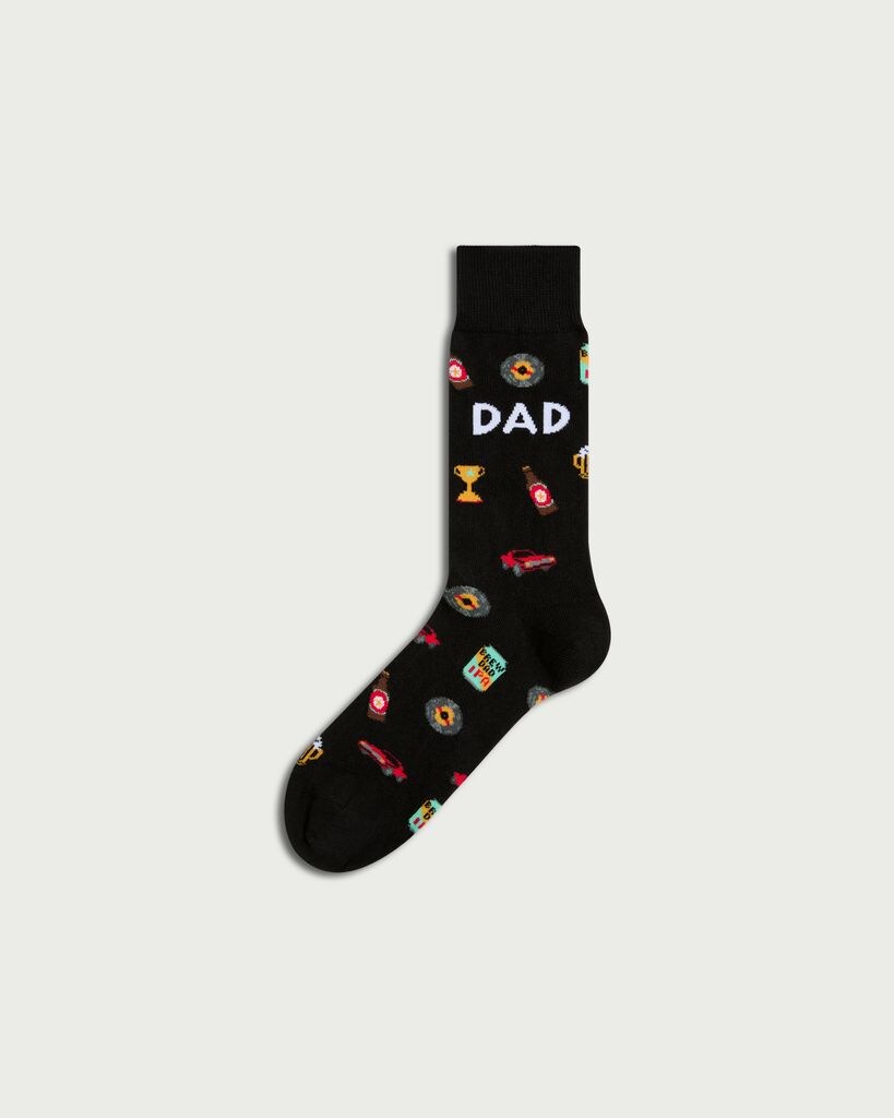 F&F Cotton Rich Dad Print Ankle Socks in Multi