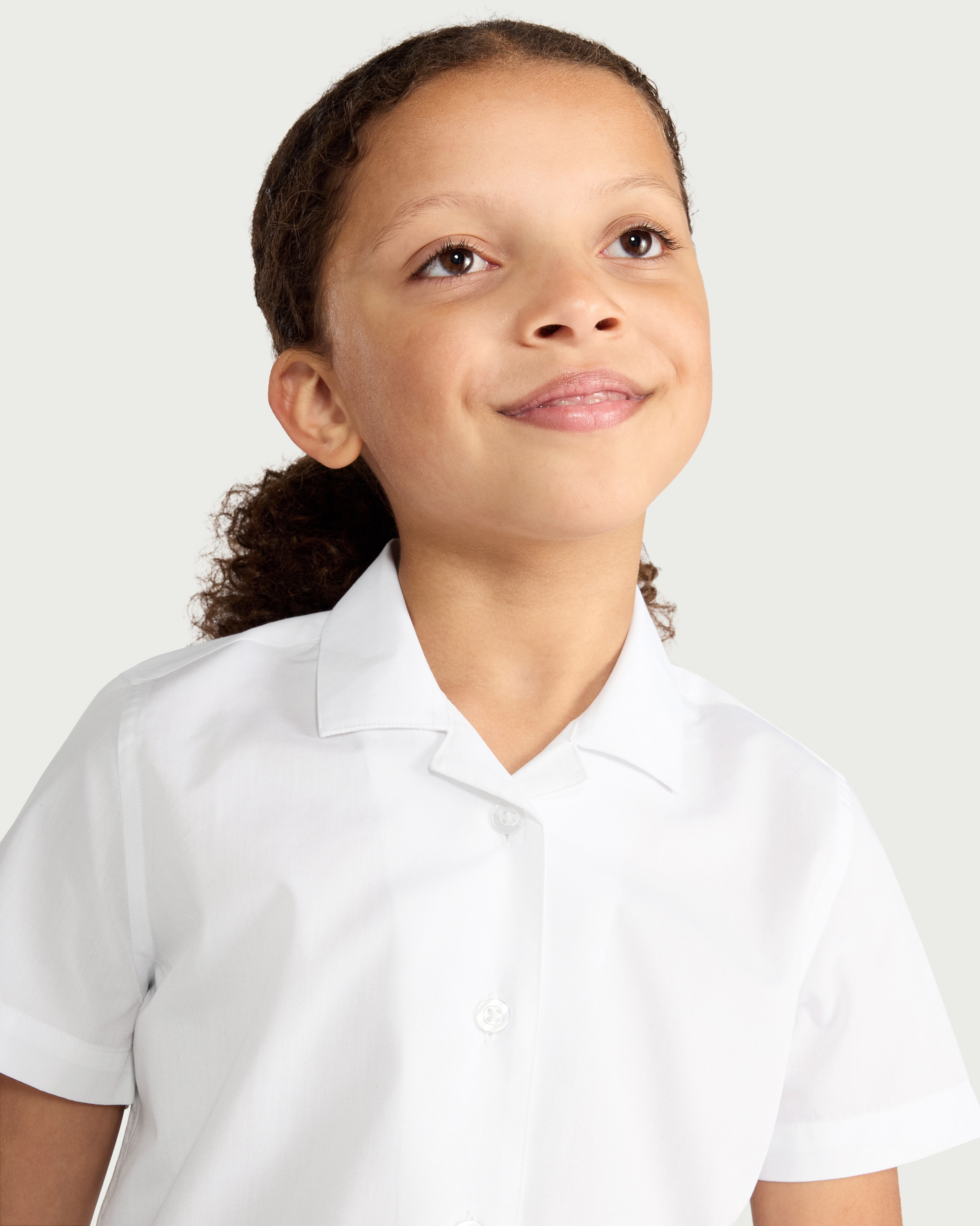 F&F School Girls 3-Pack Revere Collared Shirts in White