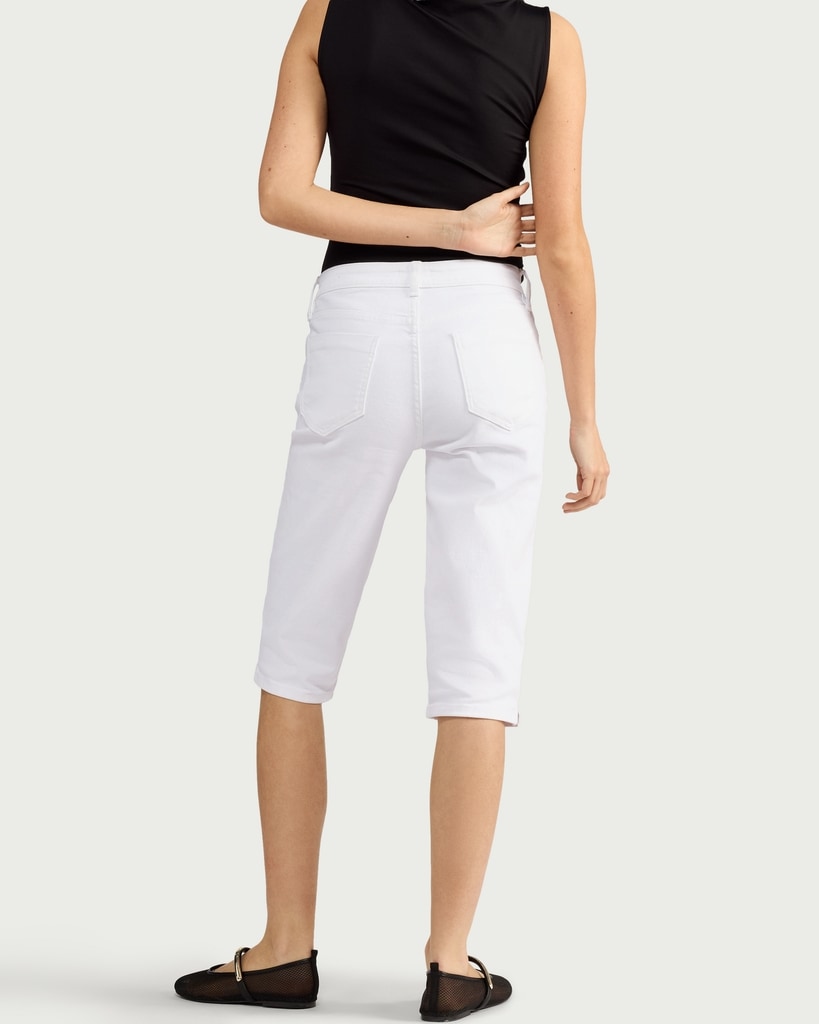 F&F Mid Rise Capri Jeans in White thumbnail 3