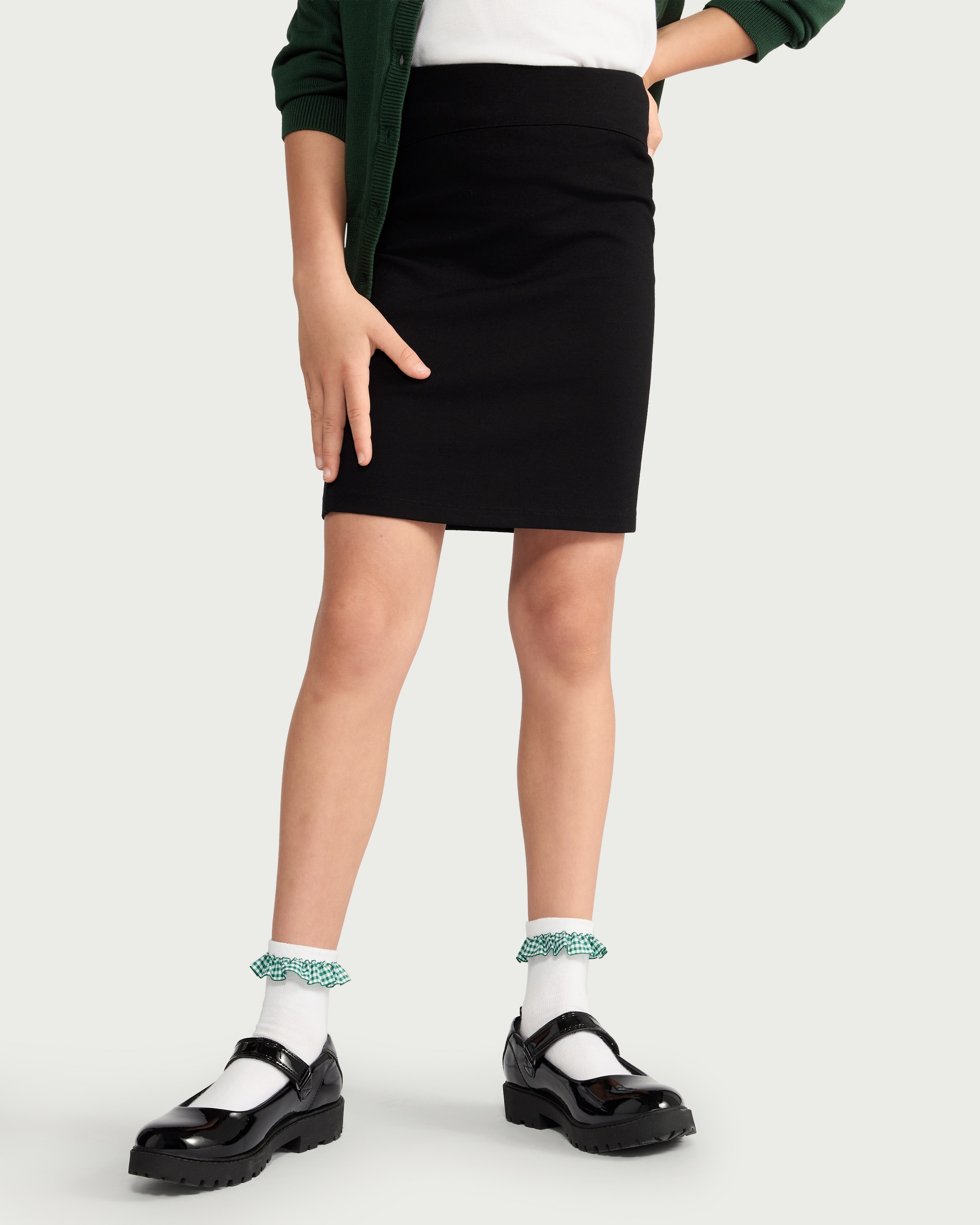 F&F School Girls Pencil Skirt in Black thumbnail 2