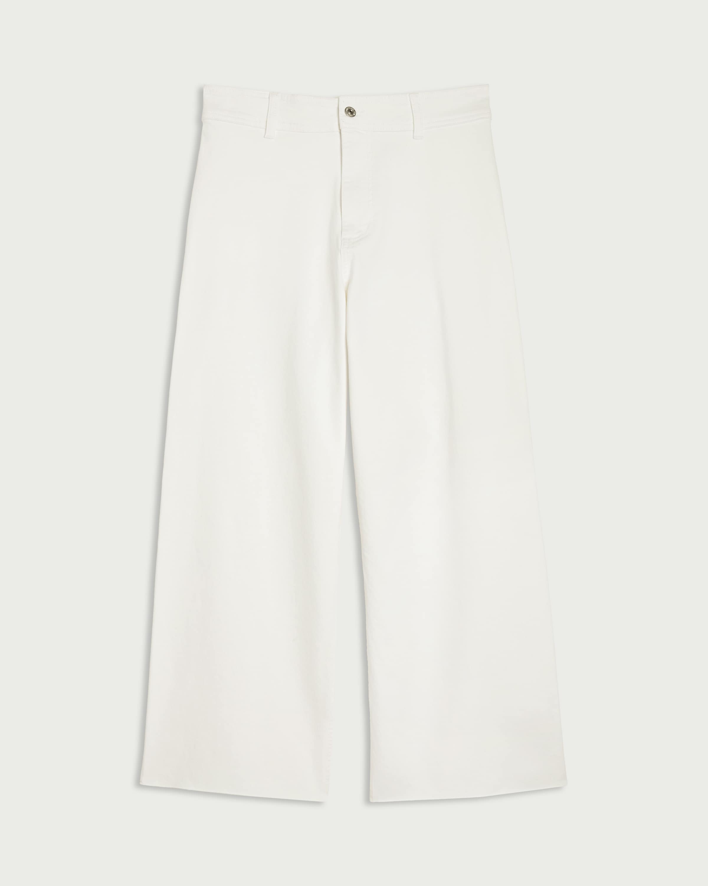 F&F High Rise Wide Leg Cropped Jeans in Ecru thumbnail 4