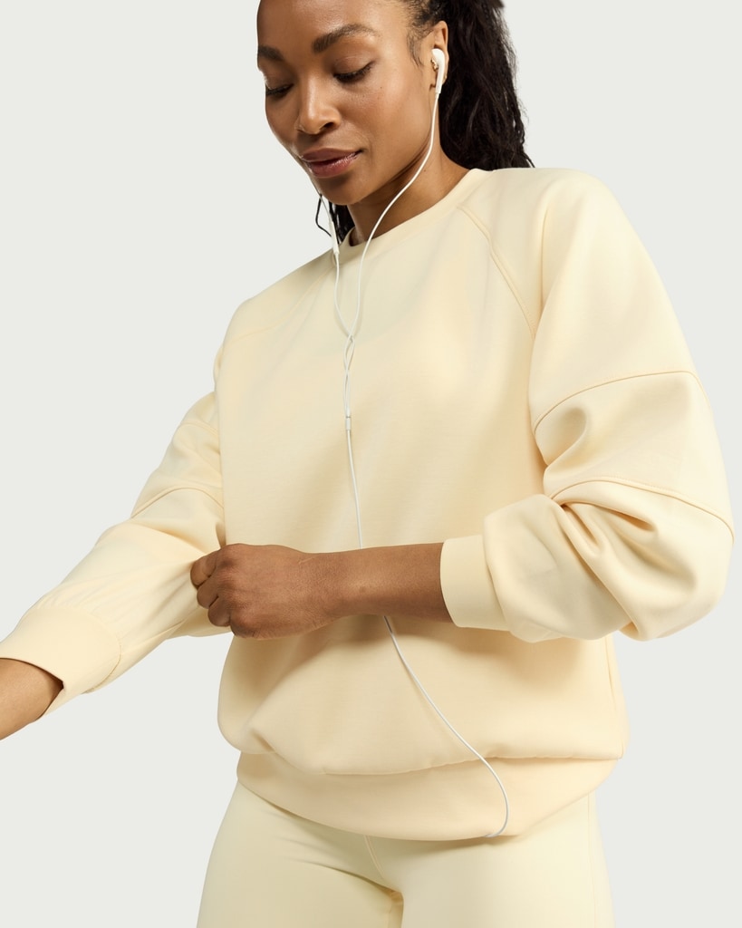 F&F Active EVERYHOUR Soft Touch Sweatshirt in Yellow thumbnail 3
