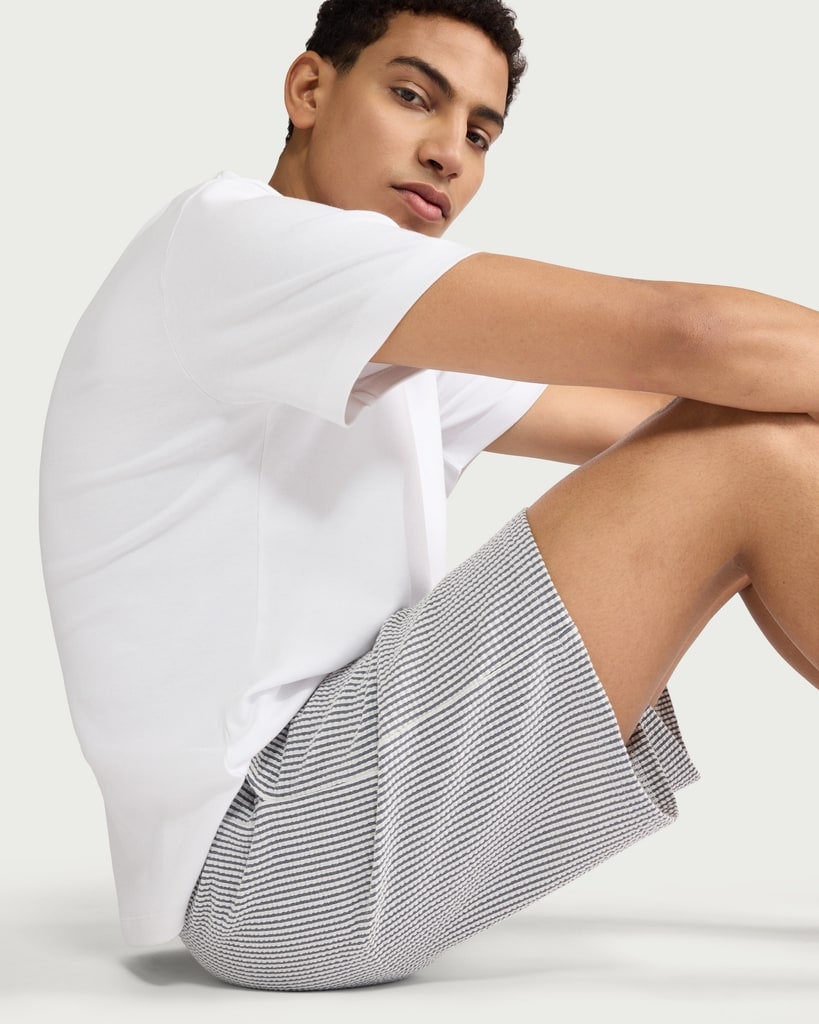 F&F Cotton Rich Seersucker Striped Pyjama Shorts in Multi thumbnail 3