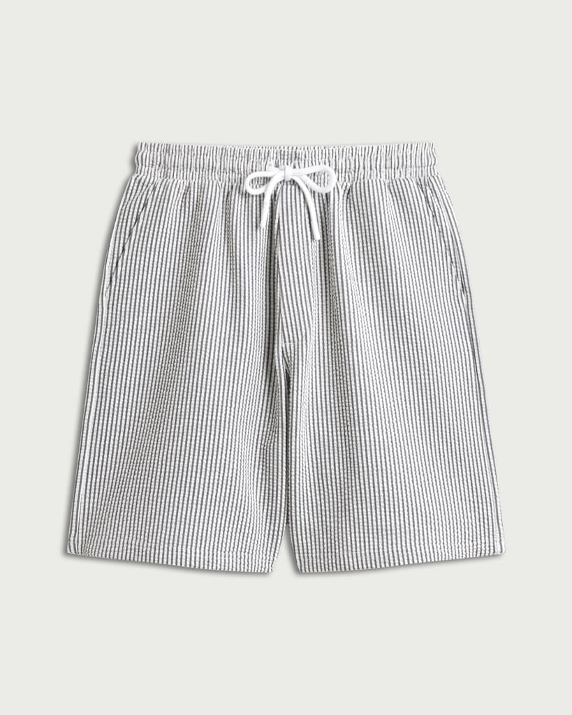 F&F Cotton Rich Seersucker Striped Pyjama Shorts in Multi thumbnail 4