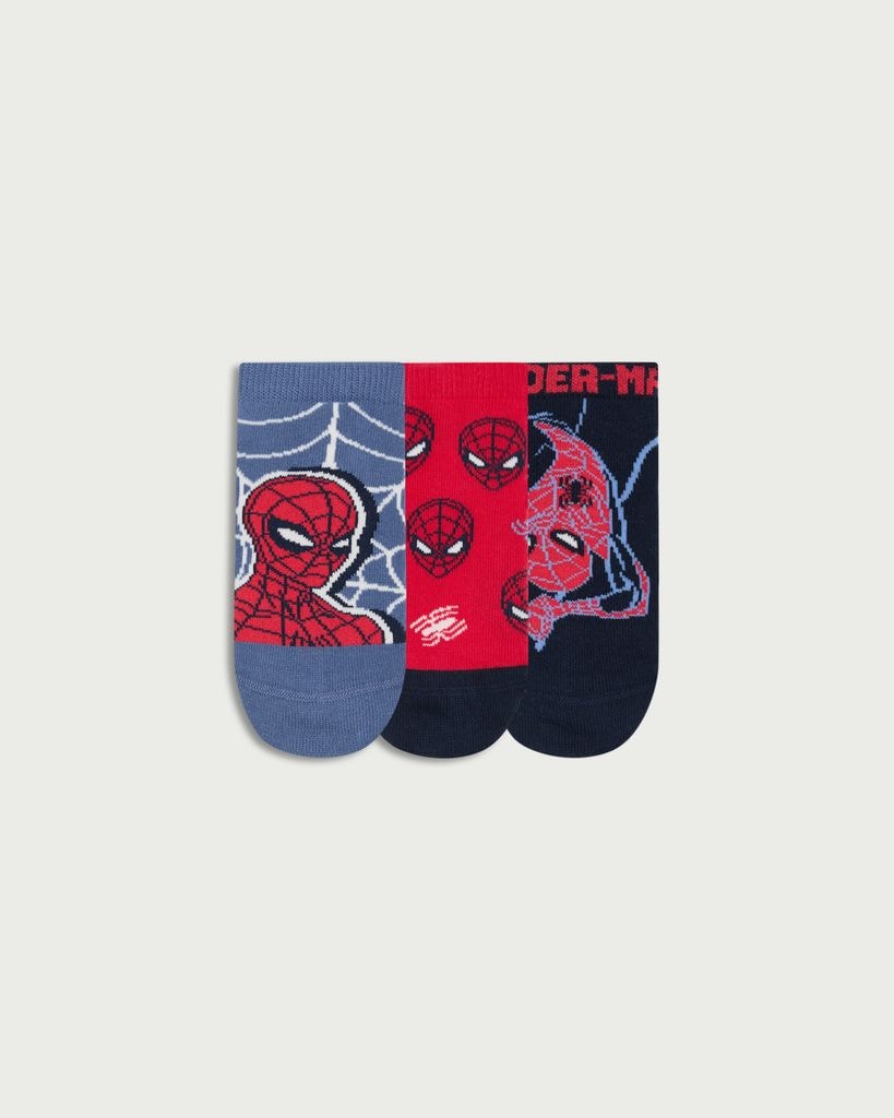 Marvel Spider-Man 3-Pack Cotton Rich Trainer Socks in Multi