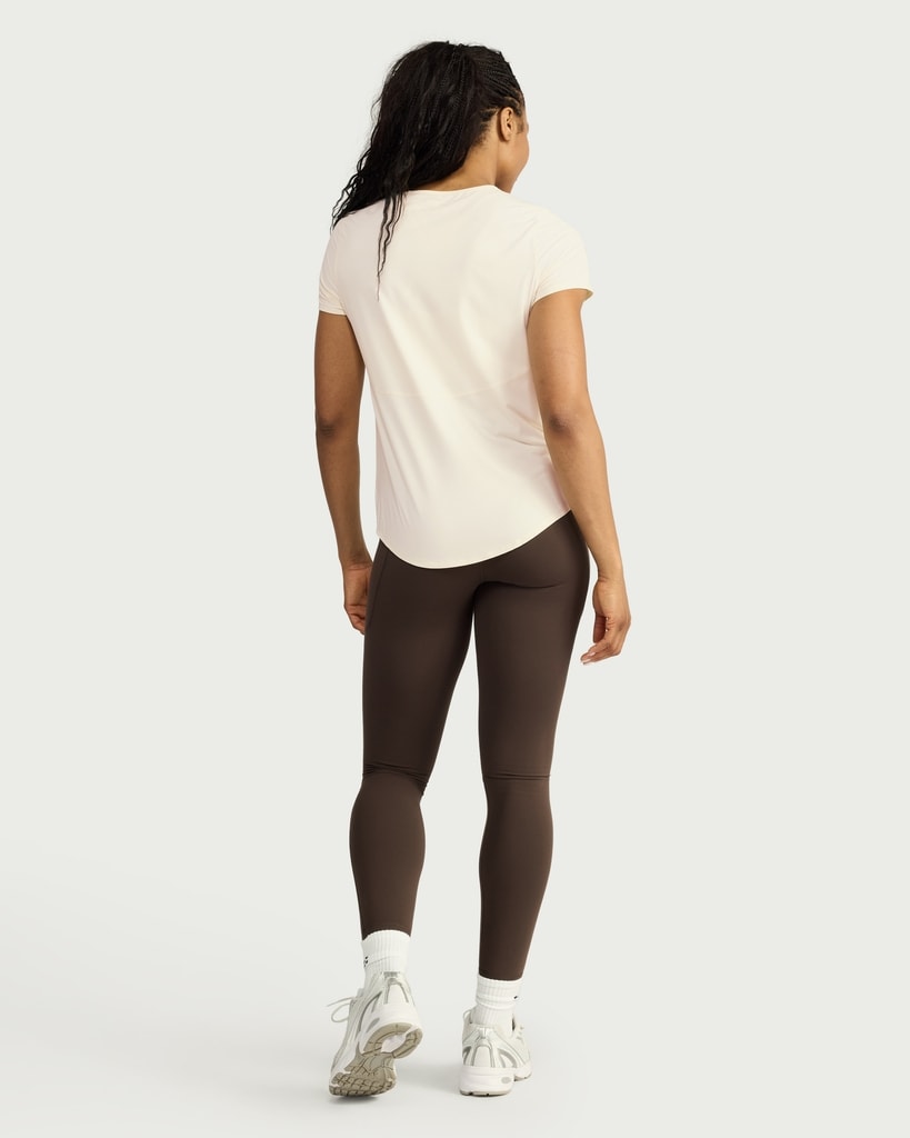 F&F Active ULTRAMOVE Short Sleeved Curved Hem T-Shirt in Cream thumbnail 3
