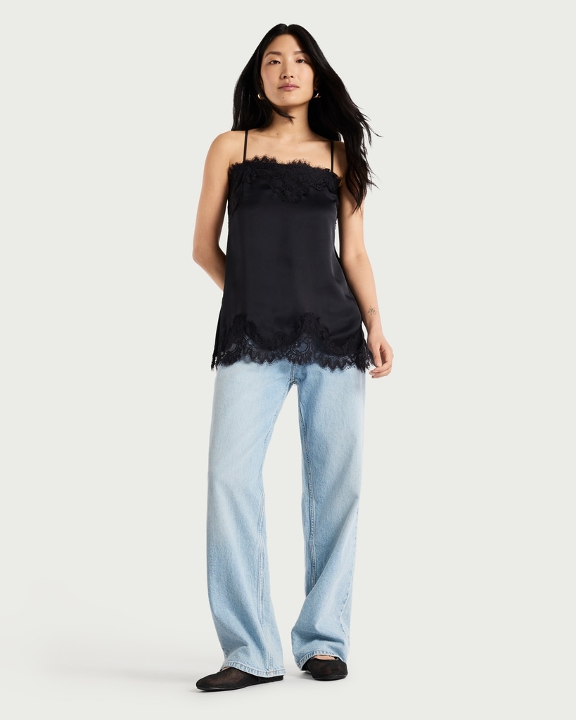 F&F Lace Trim Camisole in Black thumbnail 2