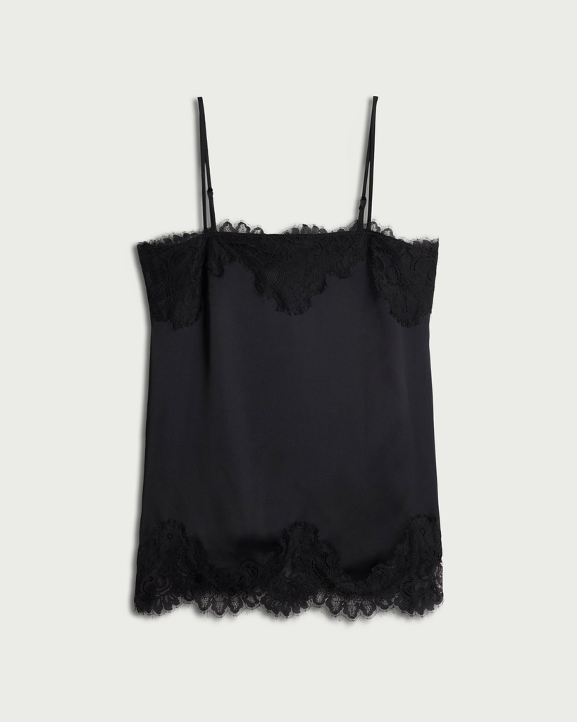 F&F Lace Trim Camisole in Black thumbnail 4