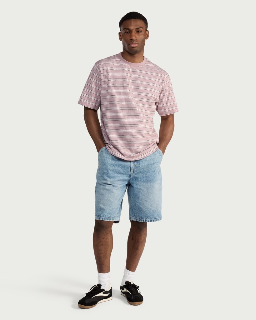 RDA Pure Cotton Striped T-Shirt in Lilac thumbnail 2