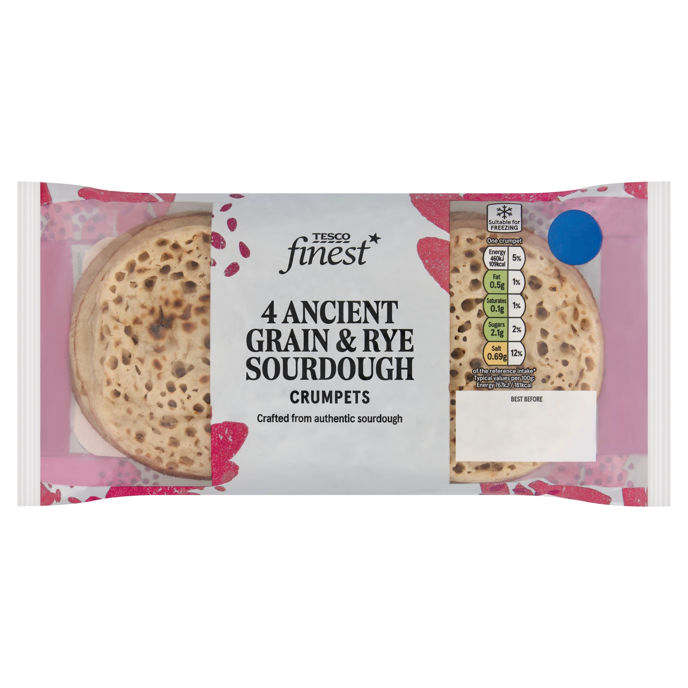 Tesco Finest 4 Ancient Grain & Rye Sourdough Crumpets