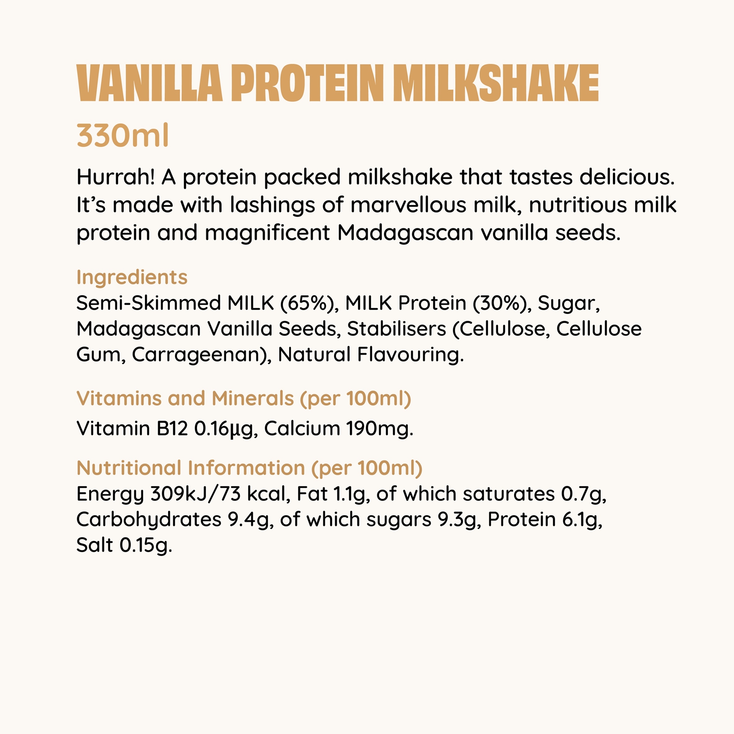 Shaken Udder Vanilla Protein Milkshake 330ml thumbnail 3