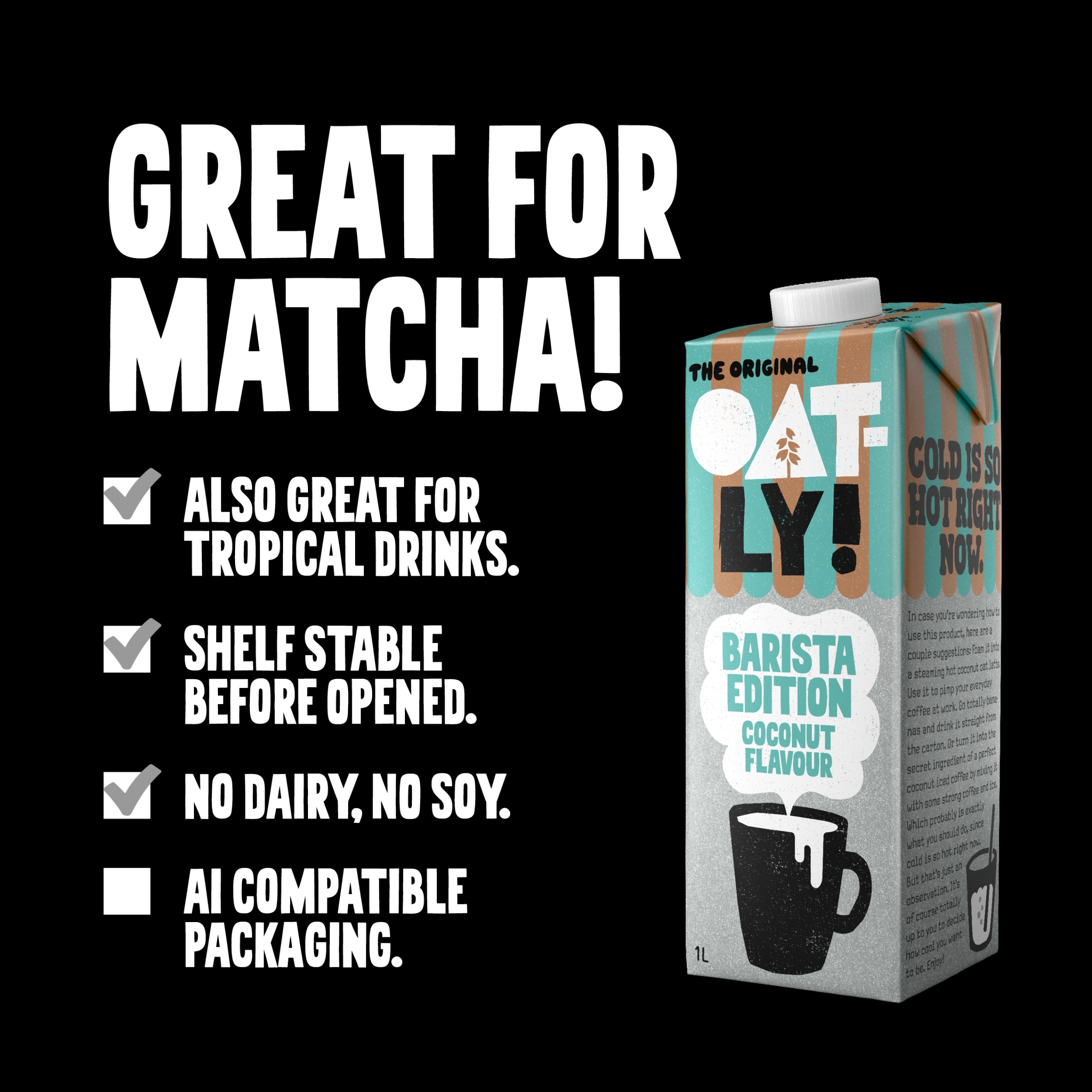 Oatly Barista edition Coconut flavour Oat drink 1L thumbnail 2