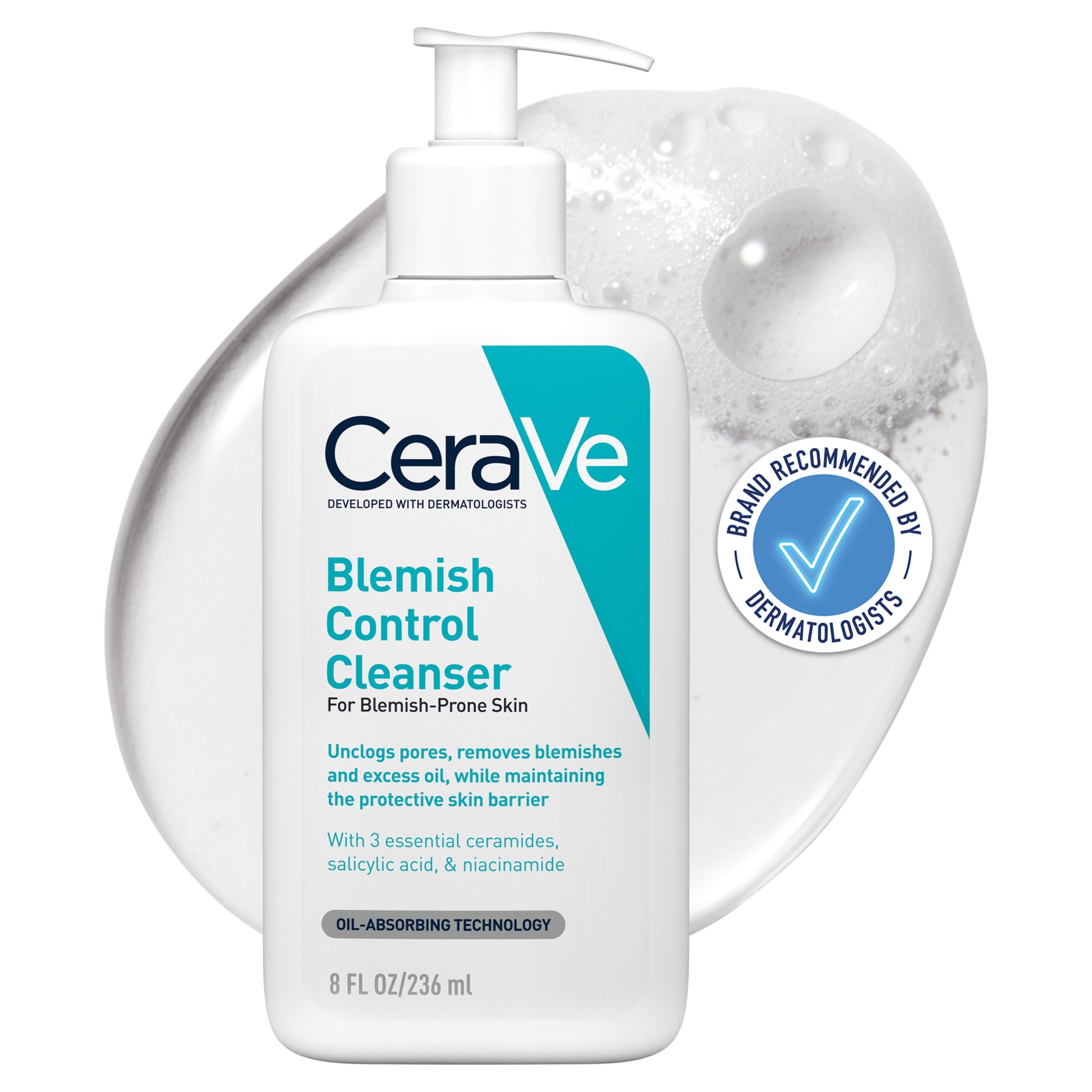 CeraVe Blemish Control Cleanser with Salicylic Acid & Niacinamide for Blemish-Prone Skin 236ml