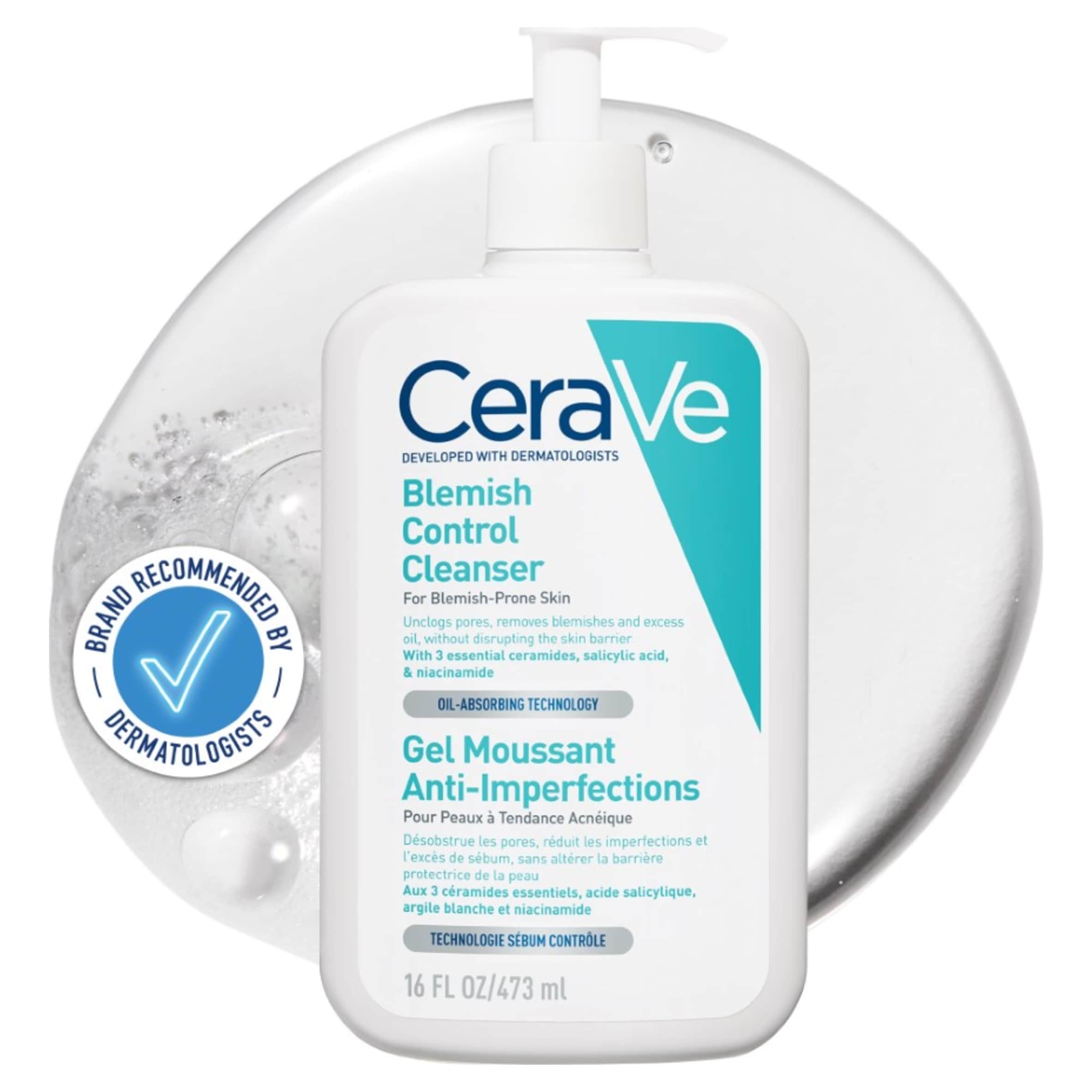 CeraVe Blemish Control Cleanser with Salicylic Acid & Niacinamide for Blemish-Prone Skin 473ml
