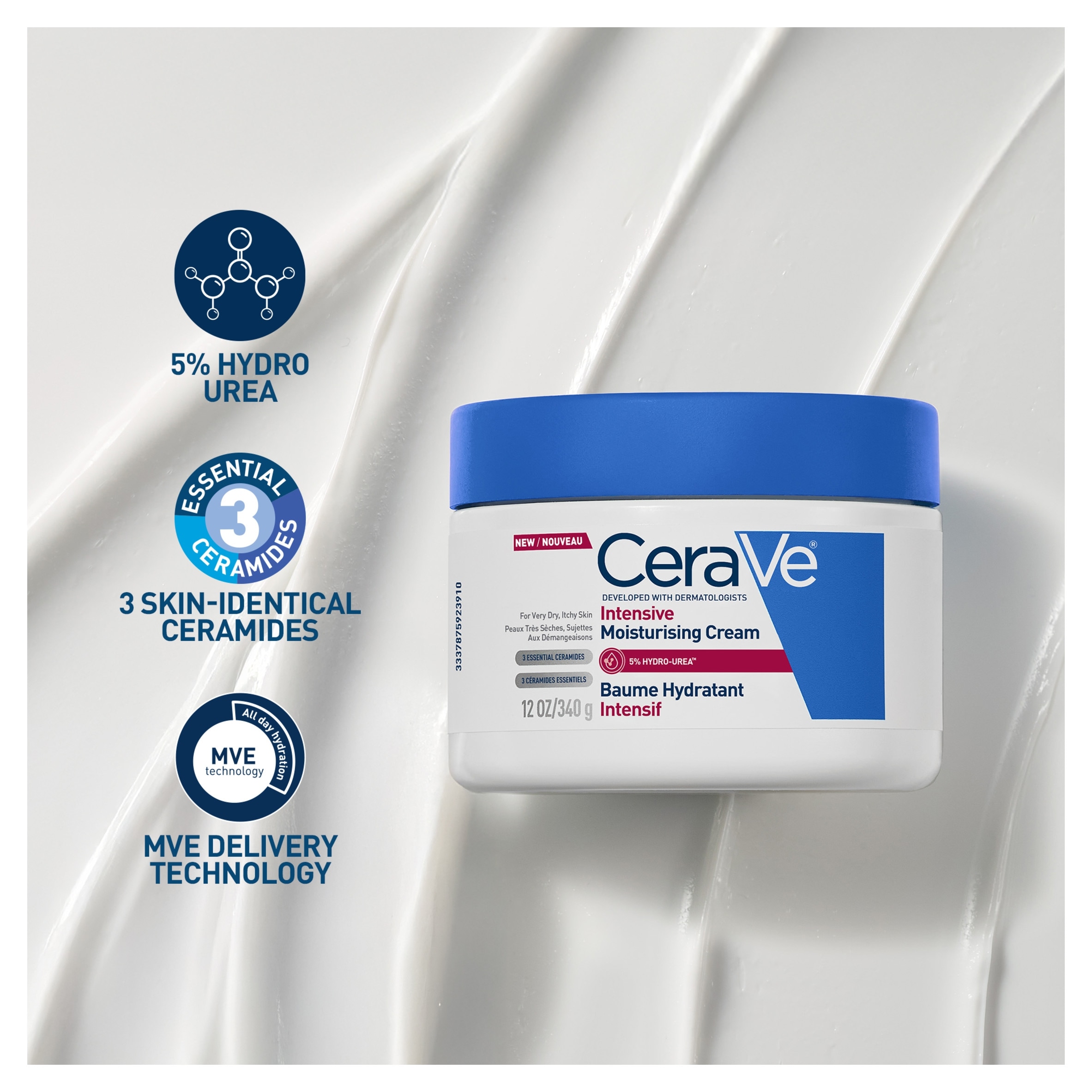 CeraVe Intensive Moisturising Cream for Dry to Very Dry Skin 340g thumbnail 2