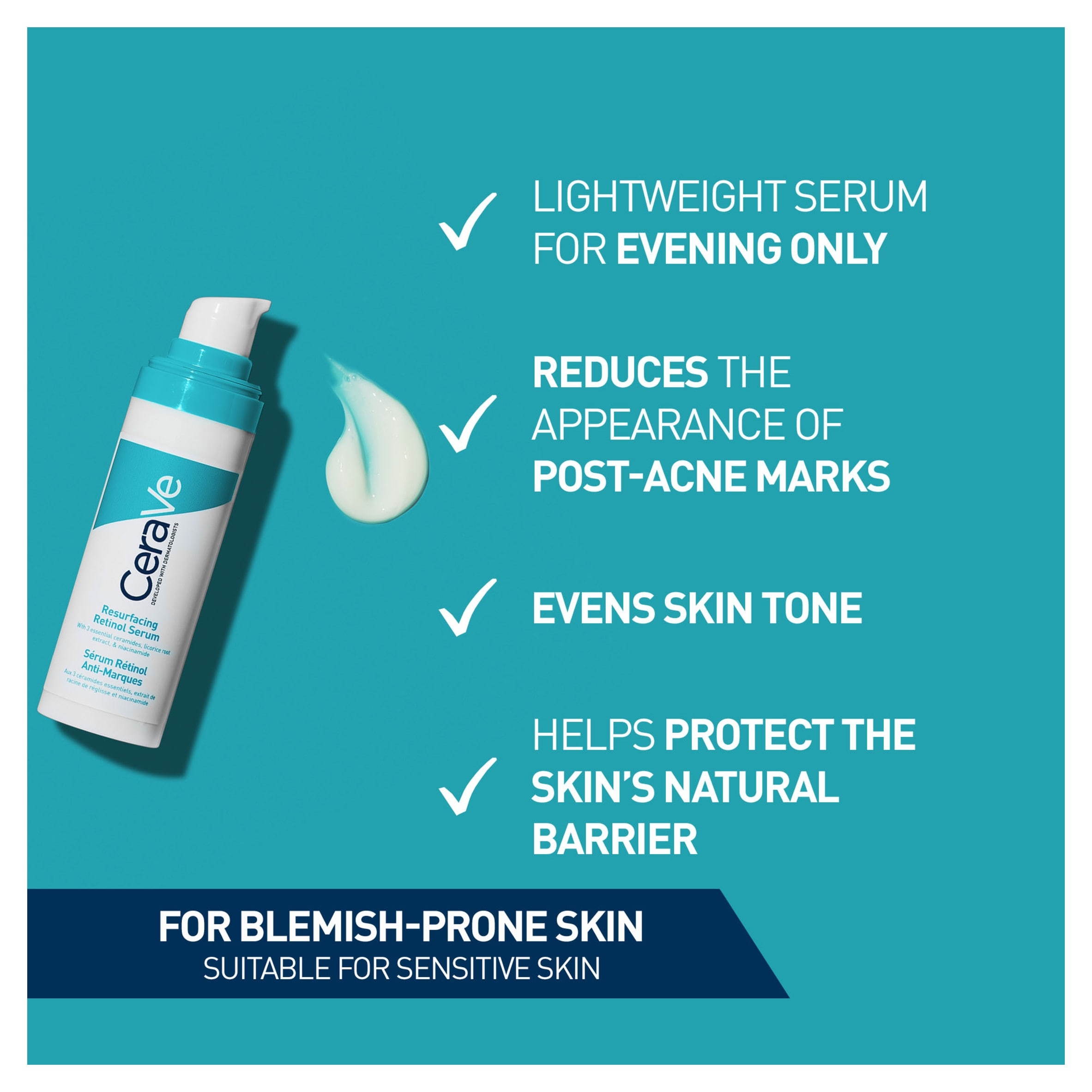 CeraVe Resurfacing Retinol Serum with Ceramides & Niacinamide for Blemish-Prone Skin 30ml thumbnail 3
