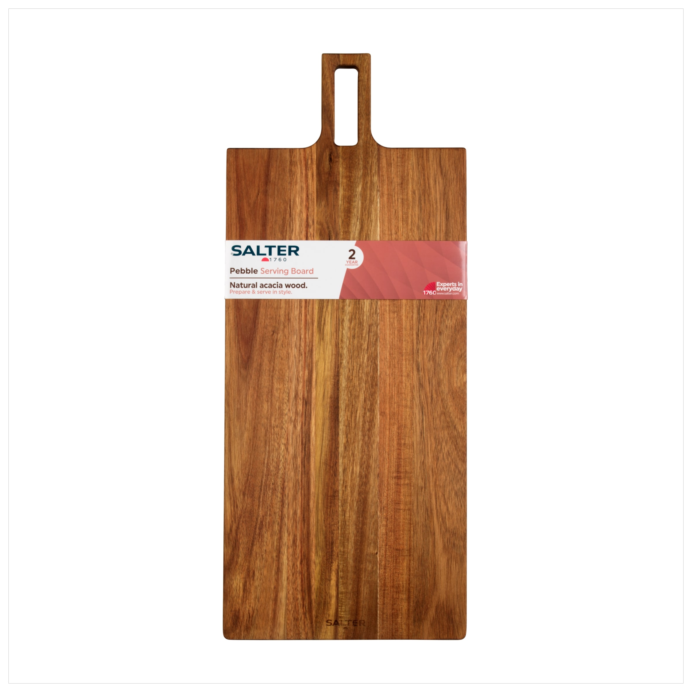 Salter Healthy Eating Rectangle Acacia Wood Serving Board