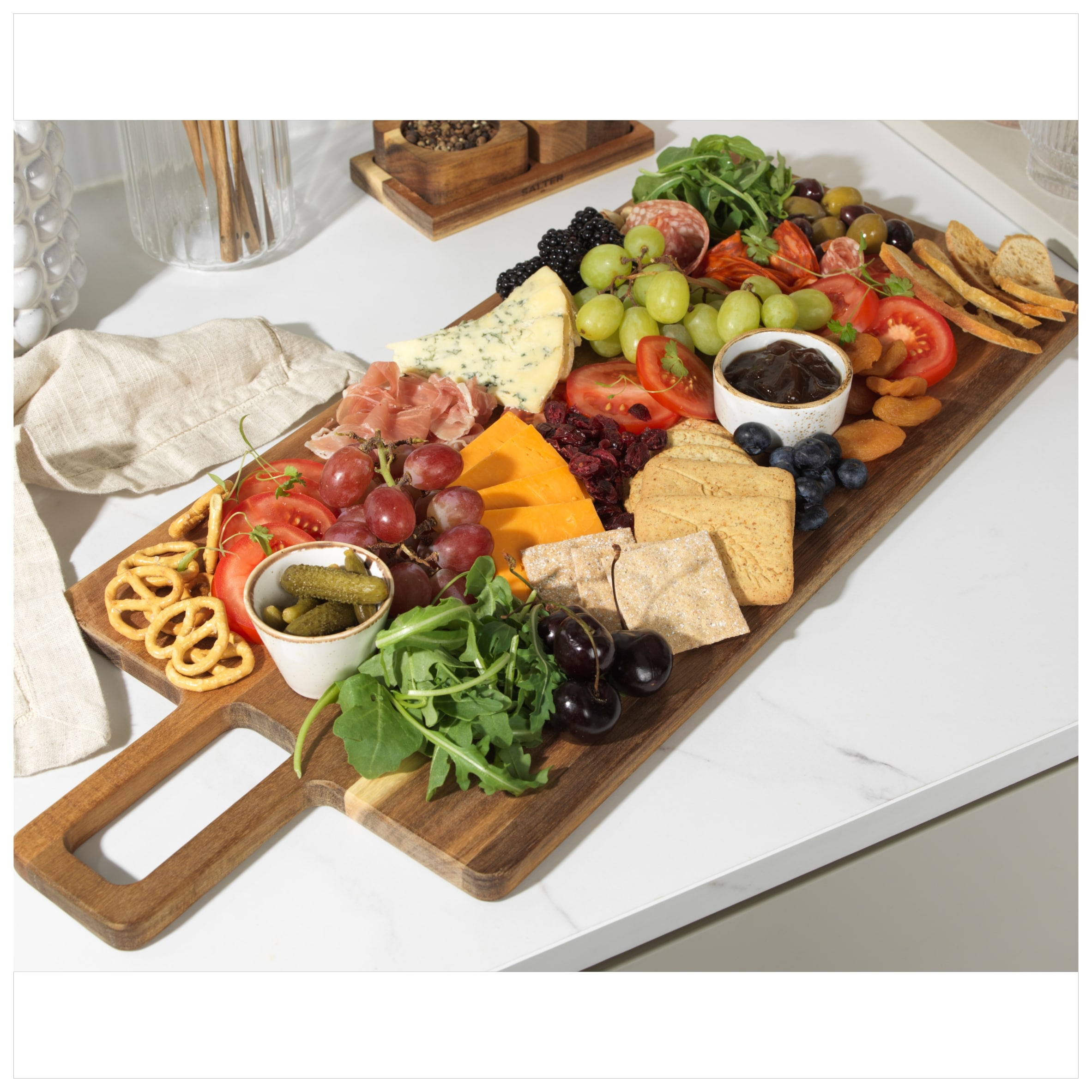 Salter Healthy Eating Rectangle Acacia Wood Serving Board thumbnail 4