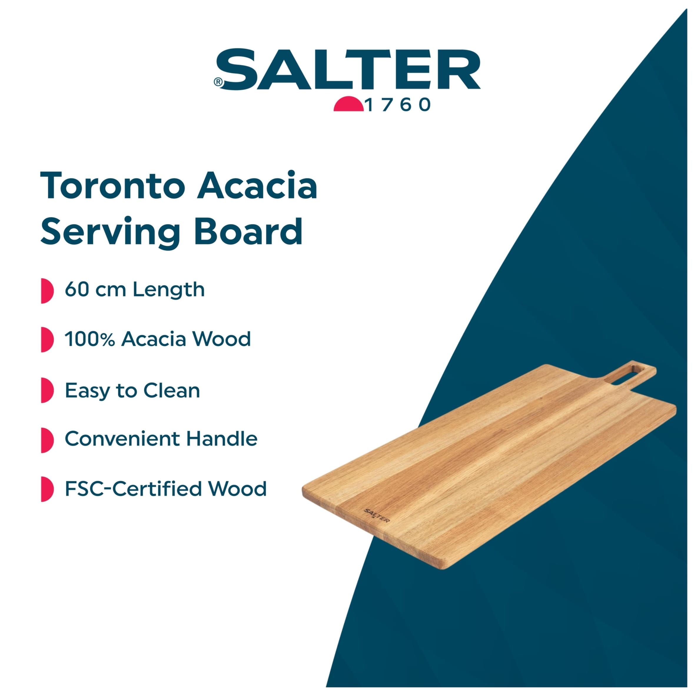 Salter Healthy Eating Rectangle Acacia Wood Serving Board thumbnail 5