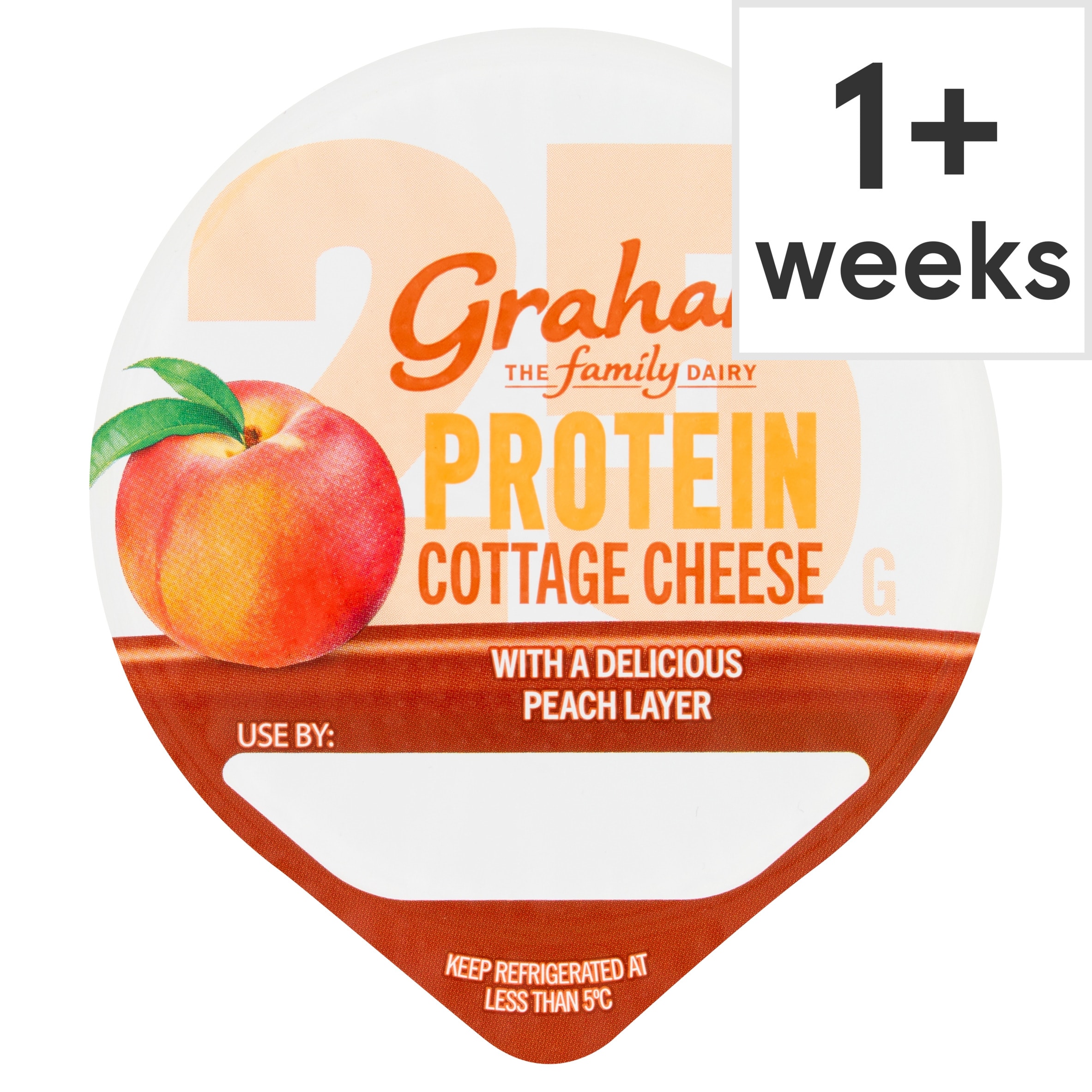 Grahams the Family Dairy 25g Protein Cottage Cheese with Peach Layer 200g